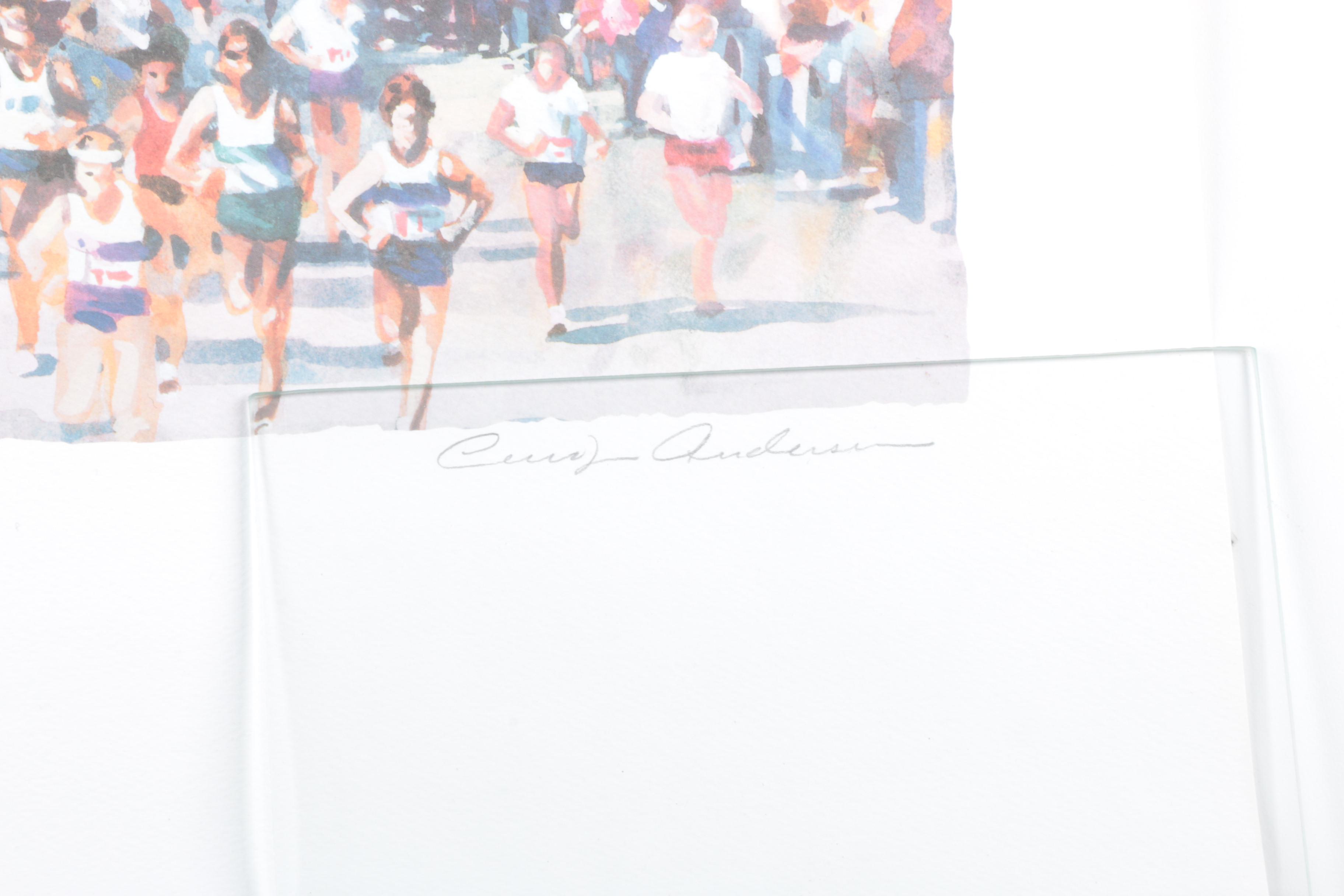 Carolyn Anderson Limited Edition Offset Lithograph "NYC Marathon/Queens"