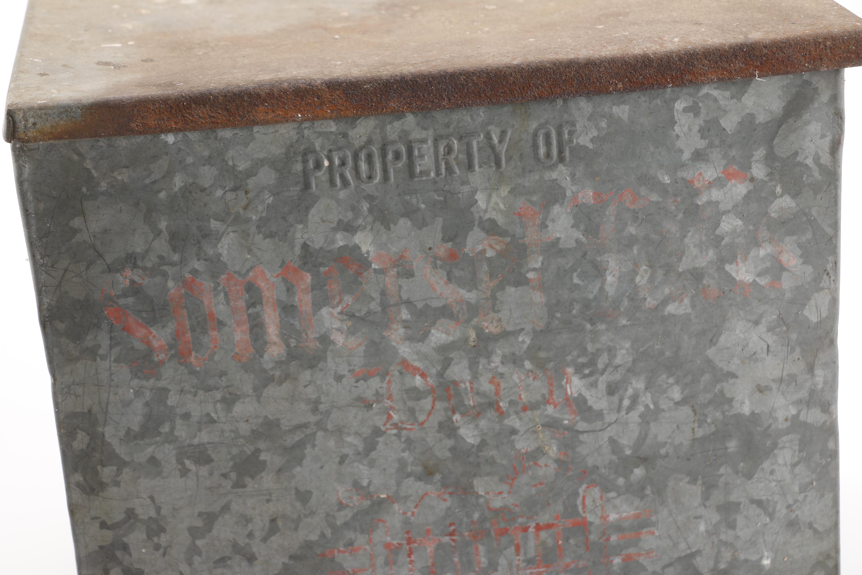 Vintage Metal Dairy Delivery Box