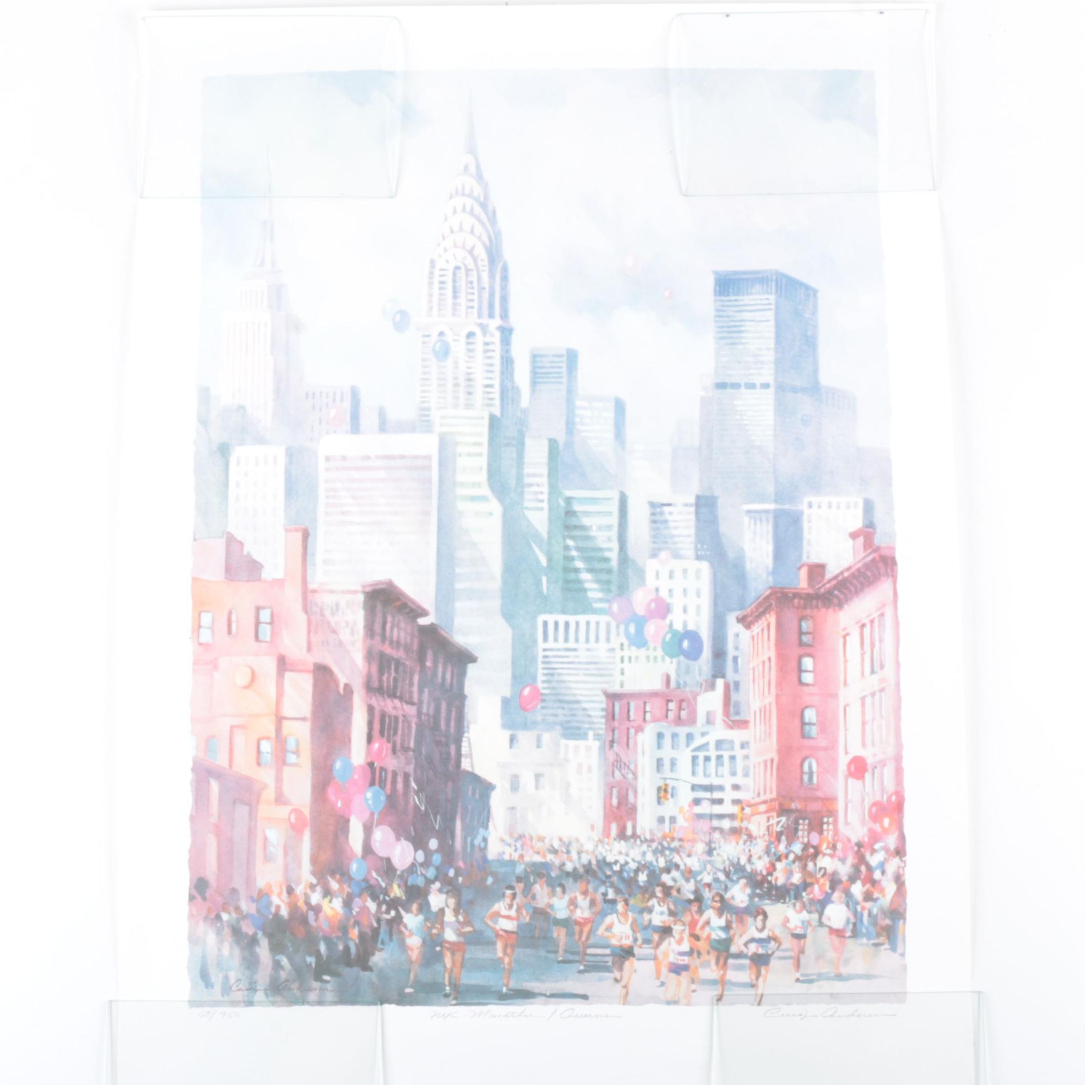 Carolyn Anderson Limited Edition Offset Lithograph "NYC Marathon/Queens"