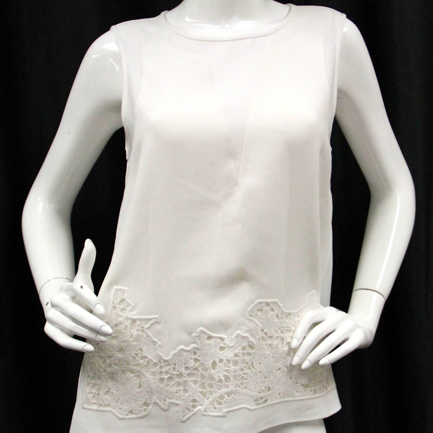 Contemporary Lace Panel Blouse by Tibi, New with Tags