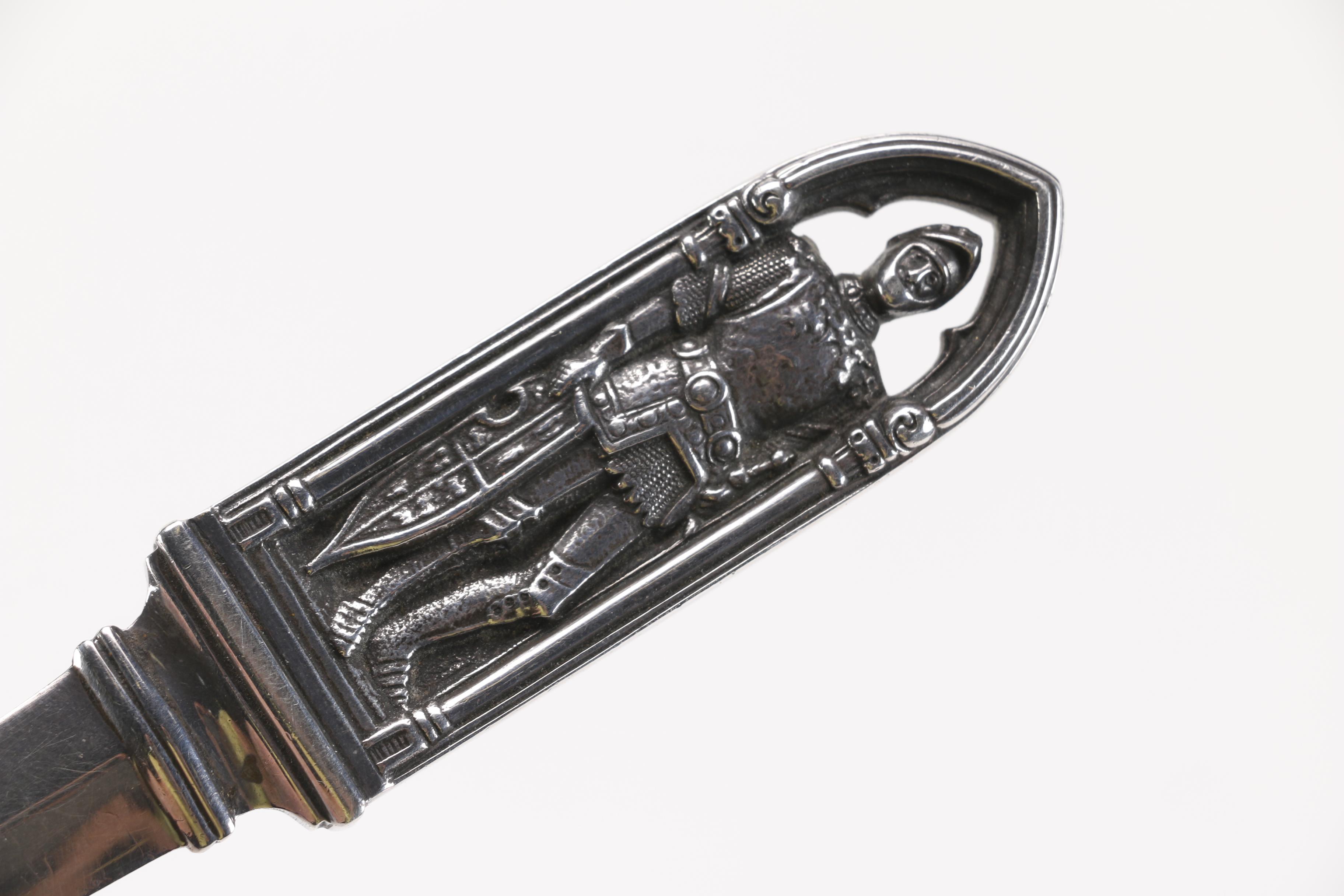 Gorham Sterling Letter Opener With Knight Figure