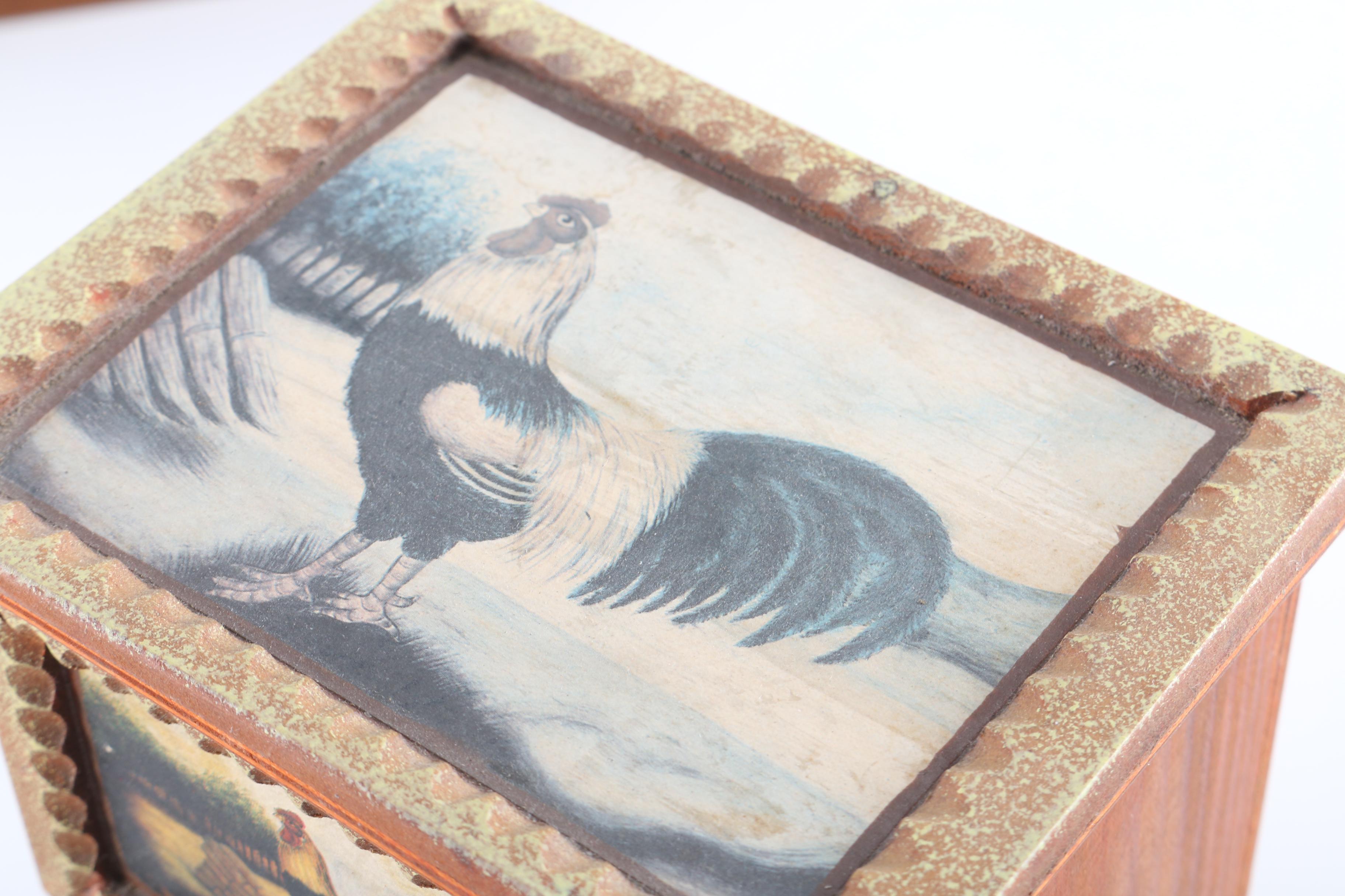 Vintage Wood Mail Holder and Trinket Box Collection