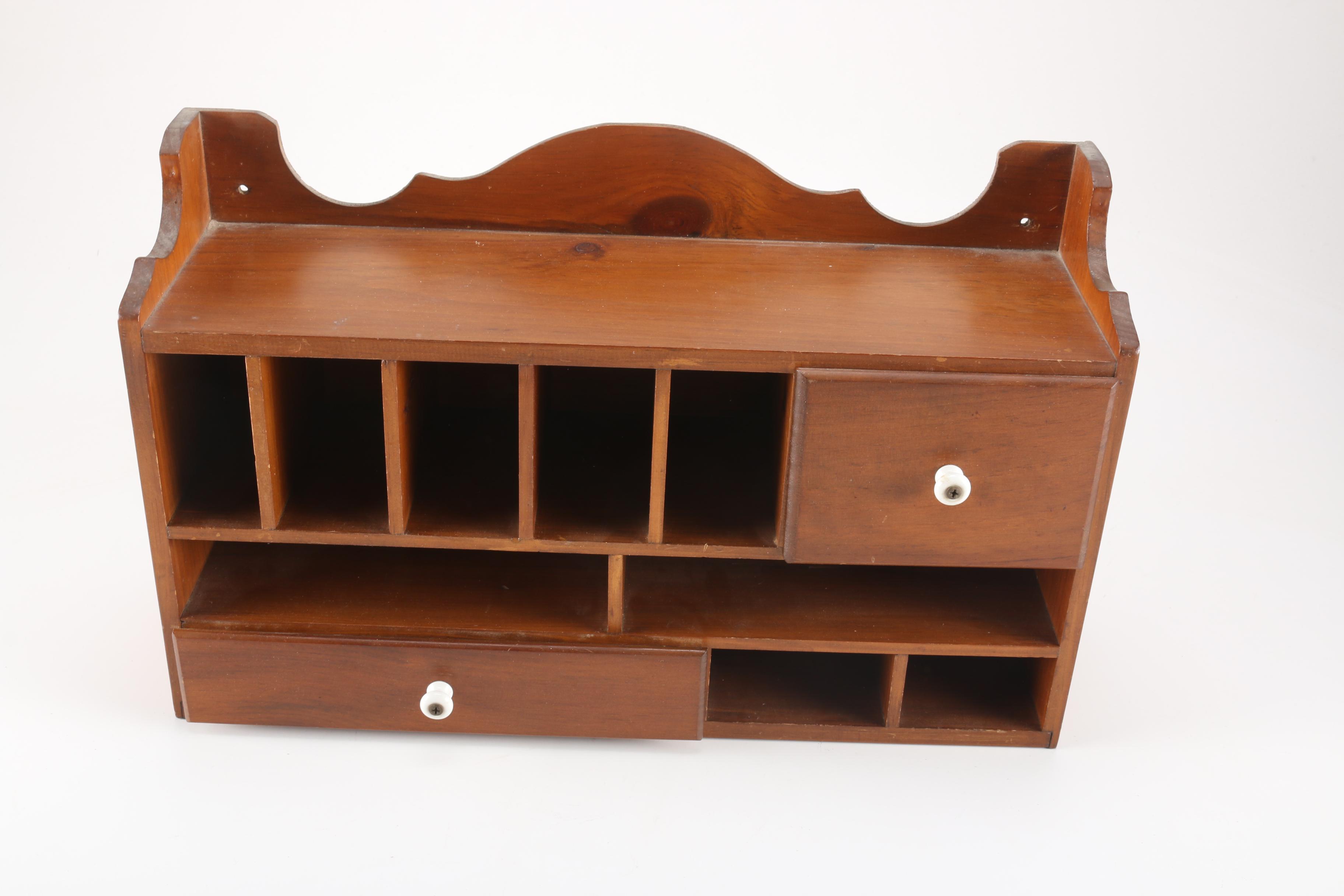 Vintage Wood Mail Holder and Trinket Box Collection