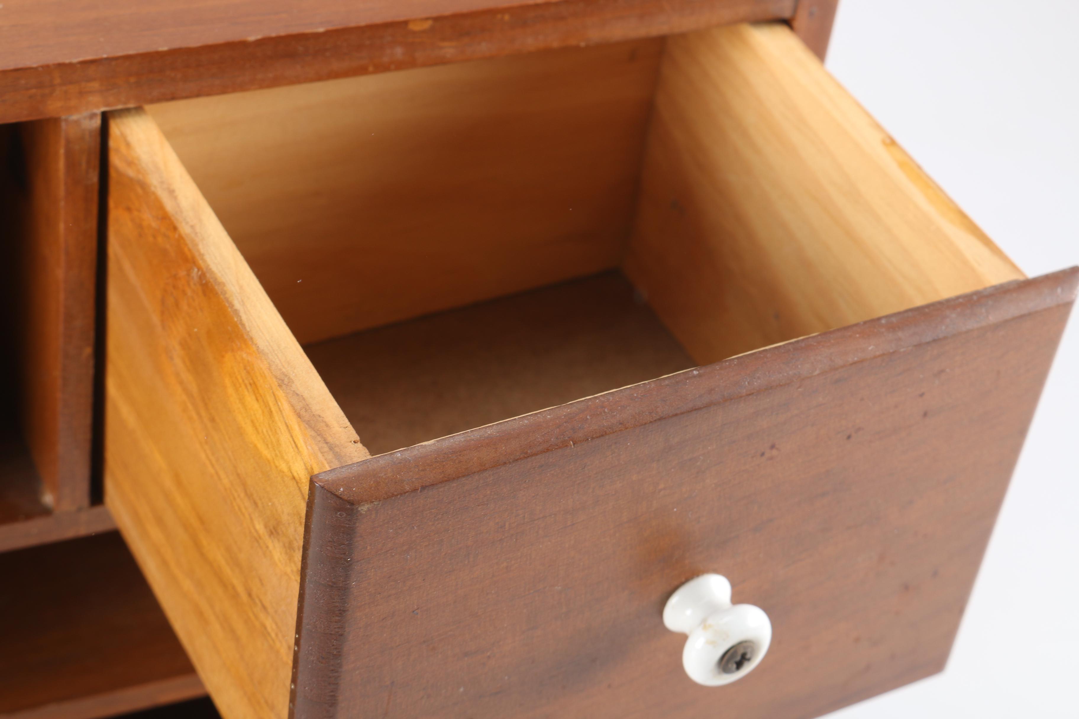 Vintage Wood Mail Holder and Trinket Box Collection