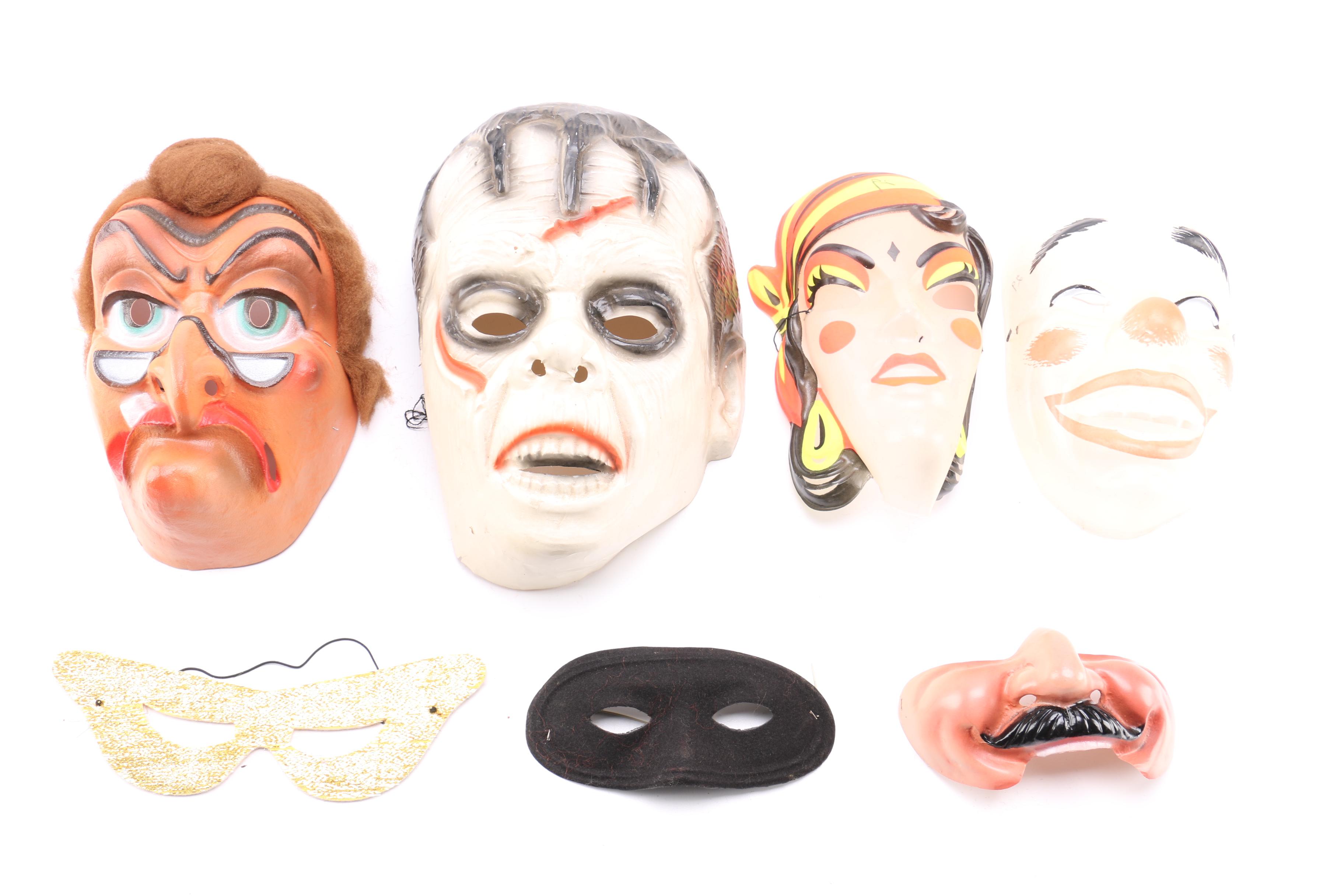 Vintage Halloween Masks and Wigs