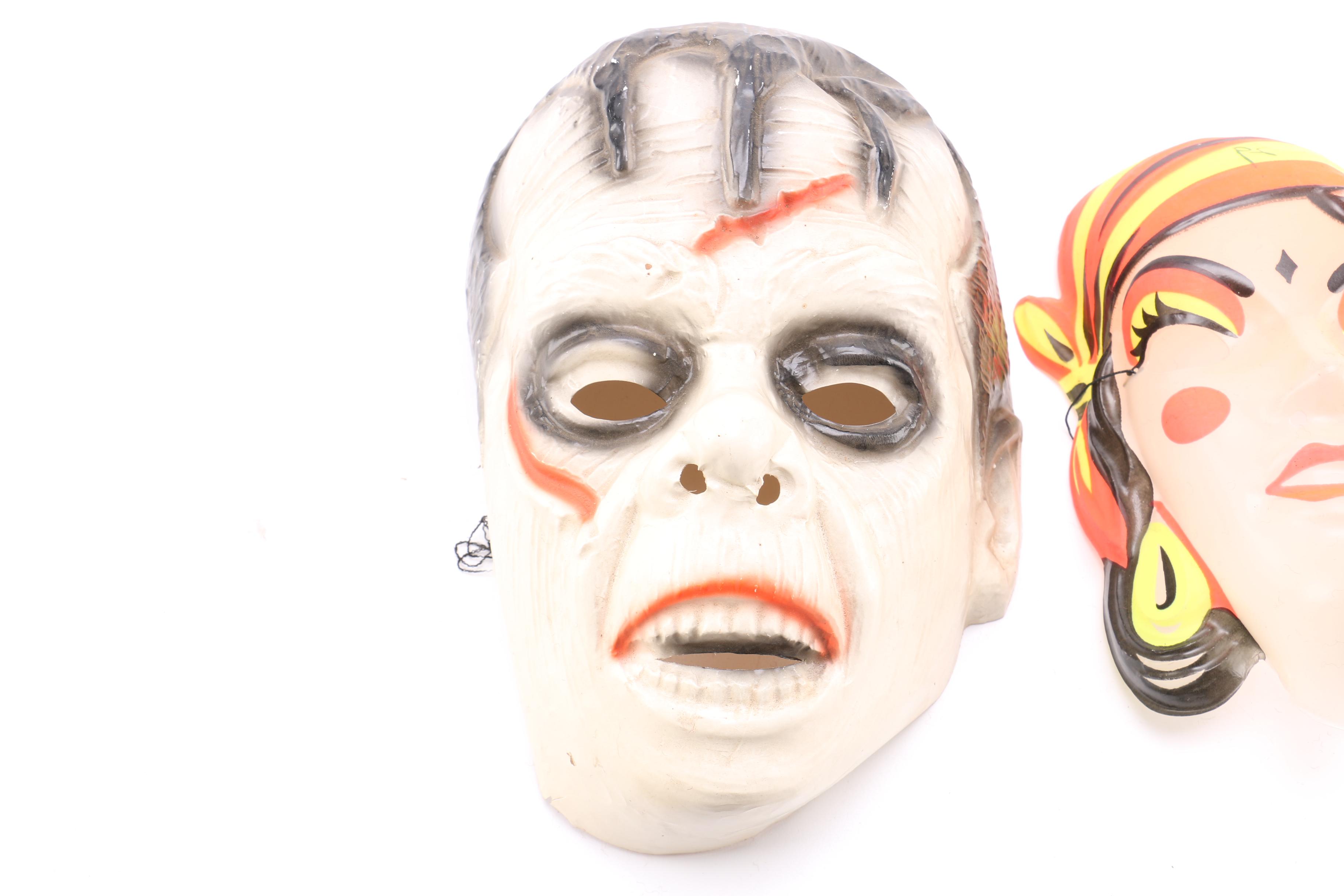 Vintage Halloween Masks and Wigs