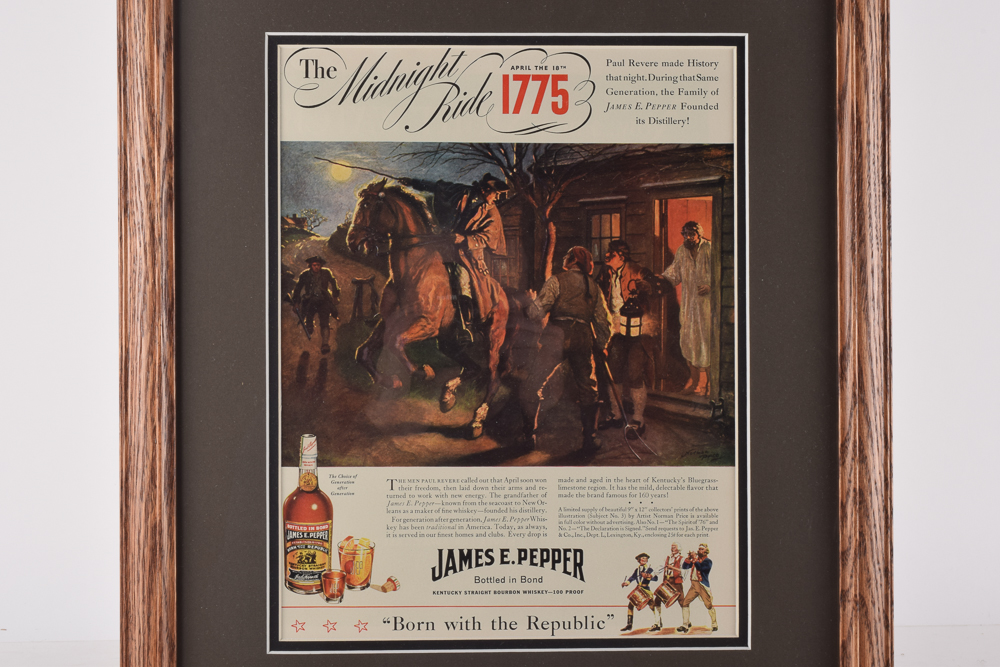 Original 1940 James E. Pepper Bourbon Advertisement