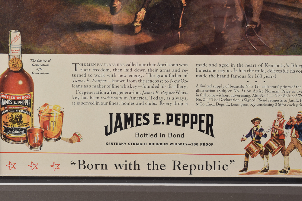 Original 1940 James E. Pepper Bourbon Advertisement