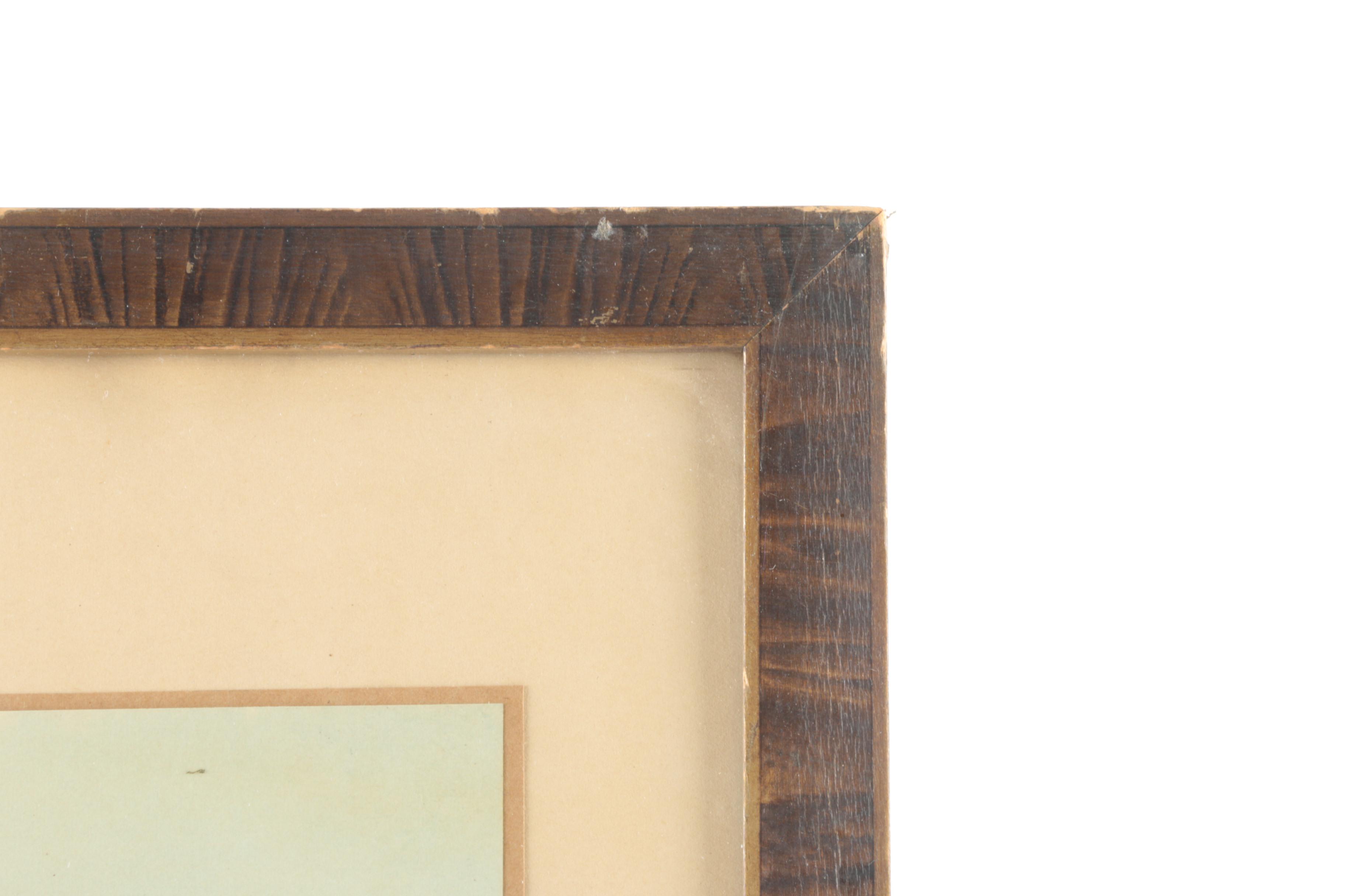 Framed Watercolor of Boats in the Water