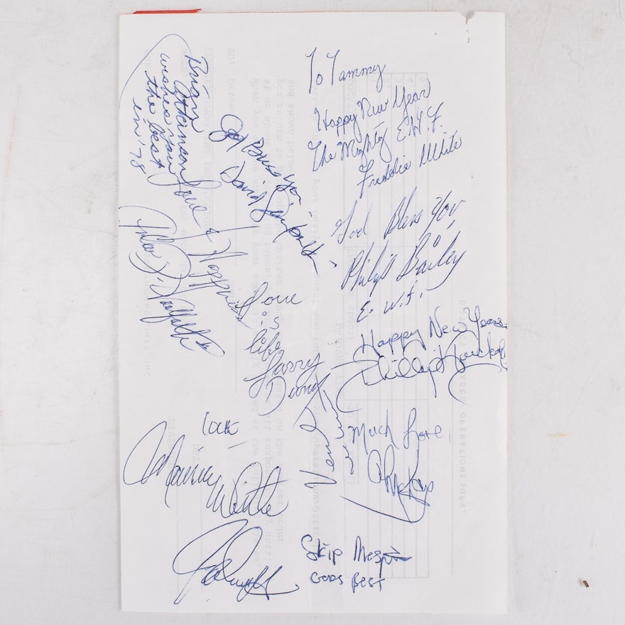 Earth, Wind & Fire Members Autographed Greyhound Bus Log
