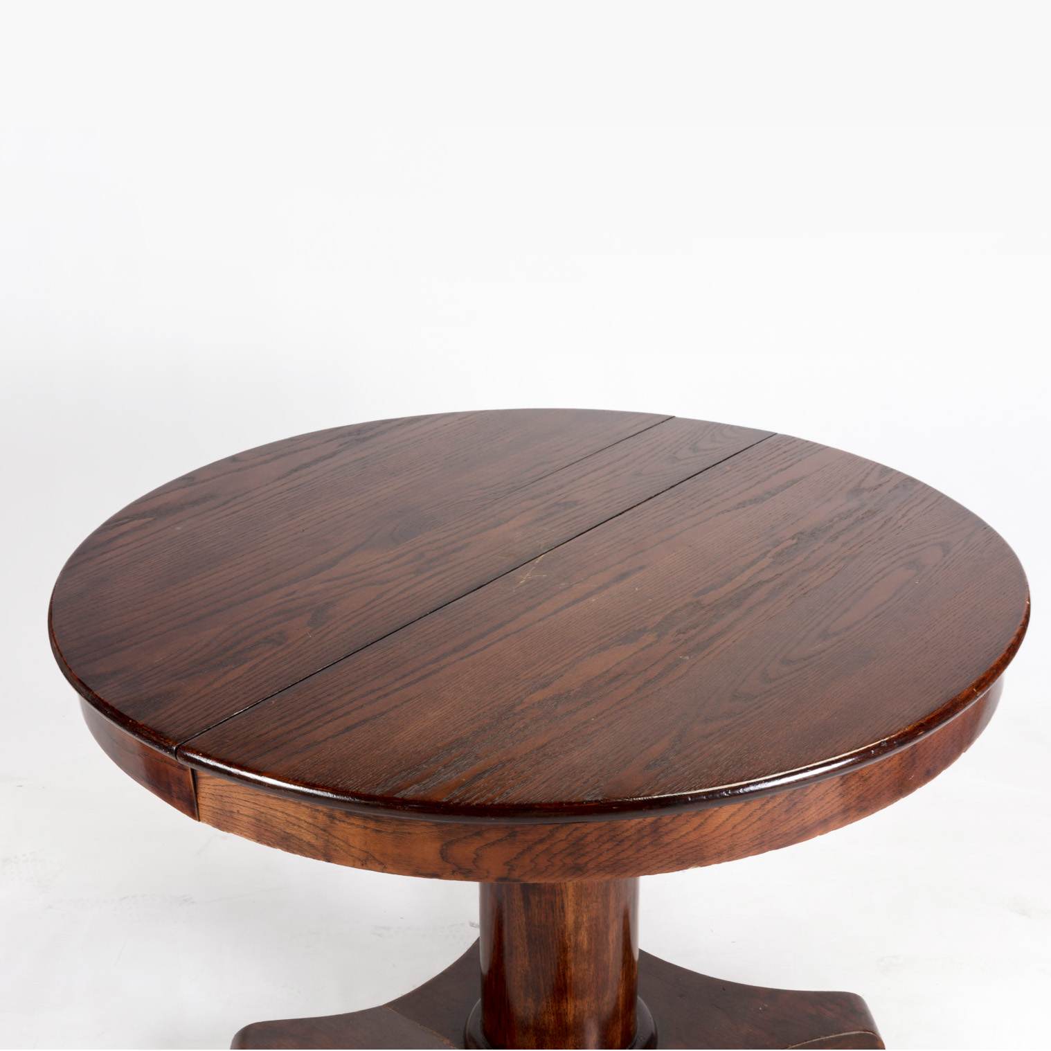 Vintage Oak Pedestal Dining Table by Walter of Wabash