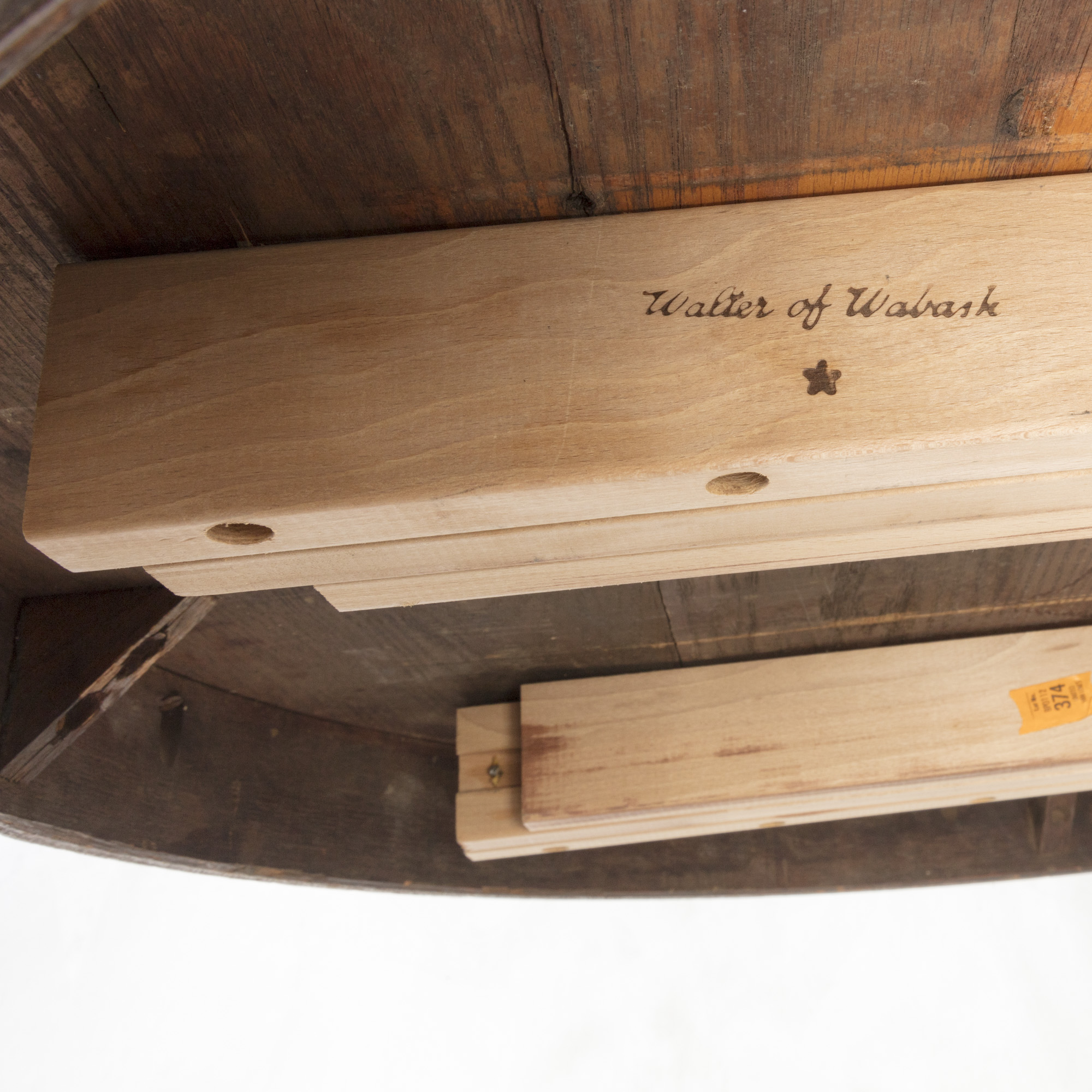 Vintage Oak Pedestal Dining Table by Walter of Wabash