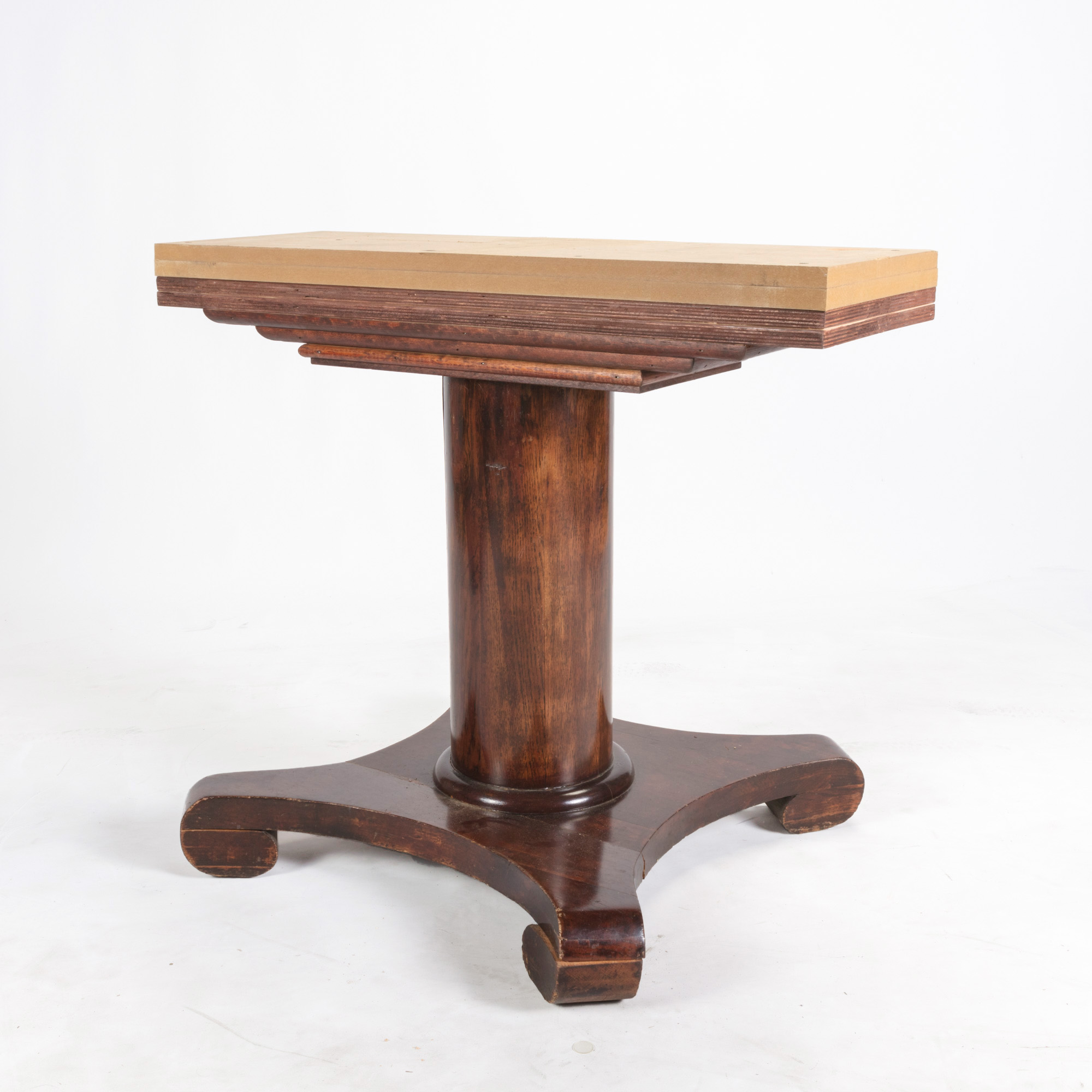Vintage Oak Pedestal Dining Table by Walter of Wabash