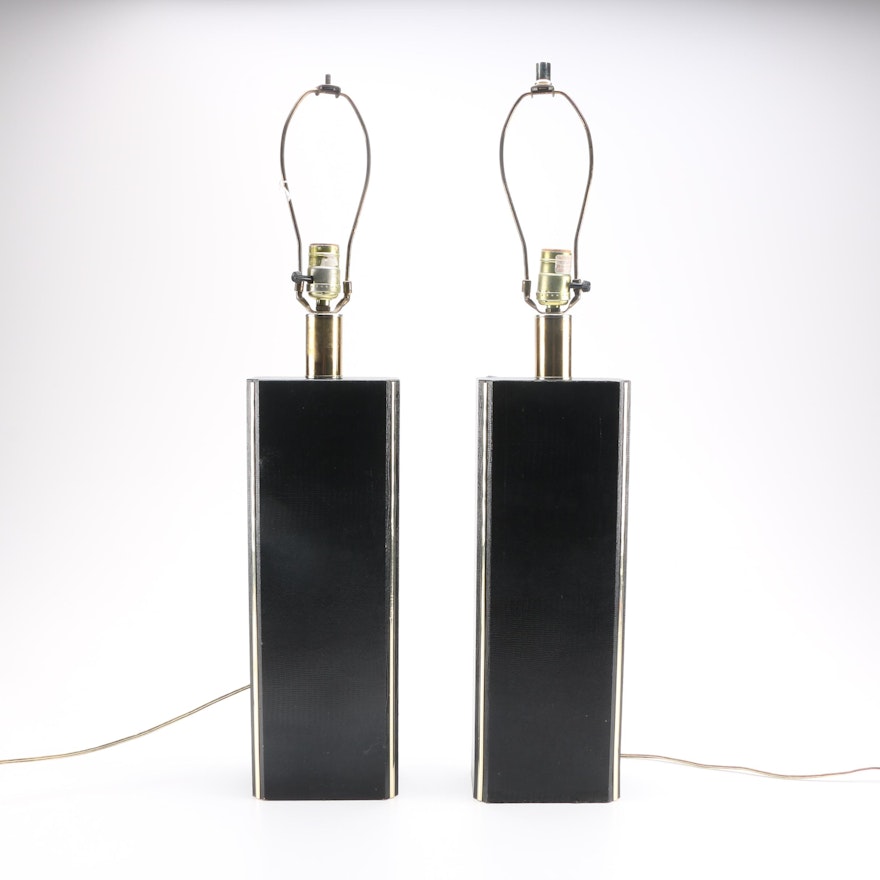 Pair Of Black Modern Lamps