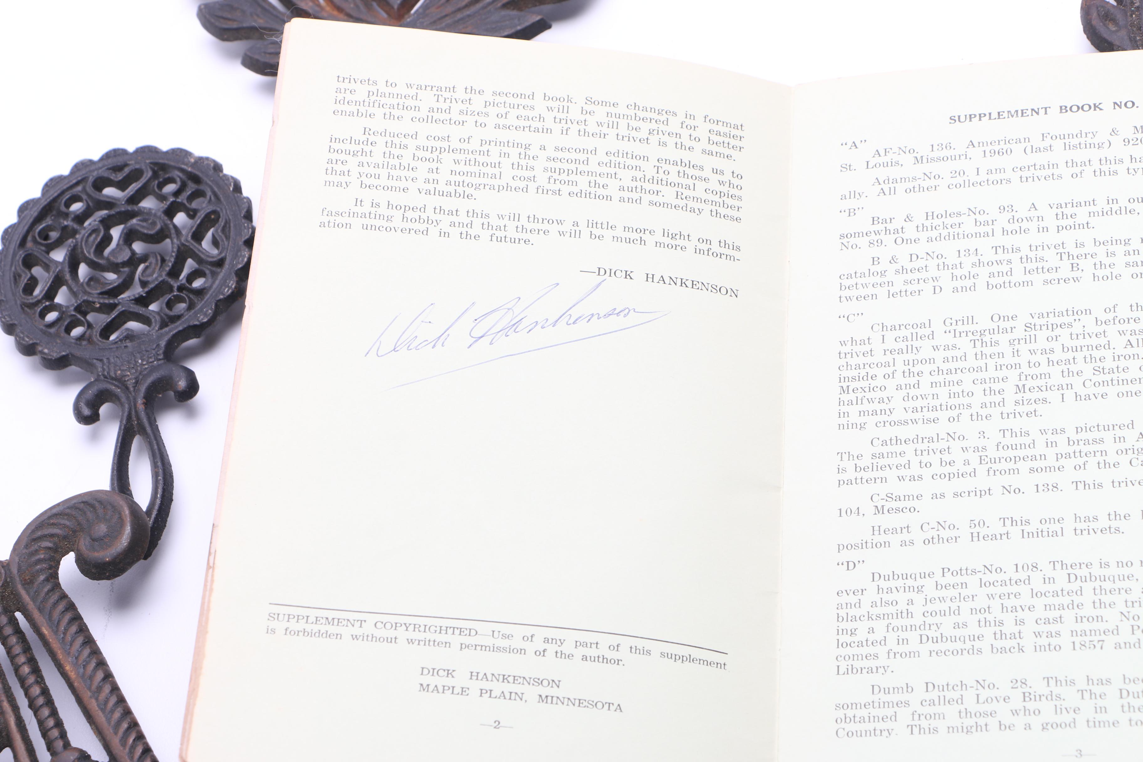 Vintage Trivets With Book