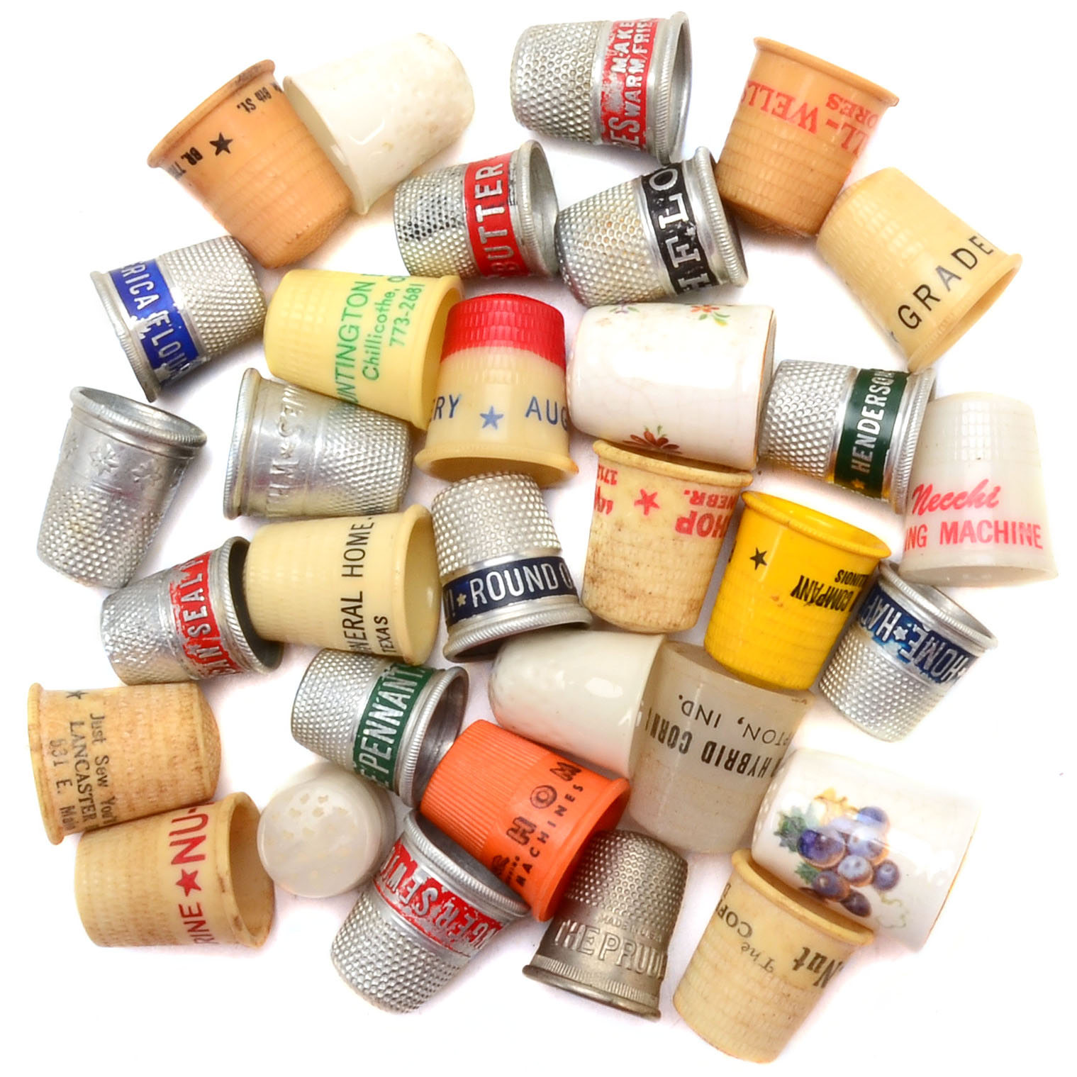Generous Assortment of Vintage Advertising Thimbles