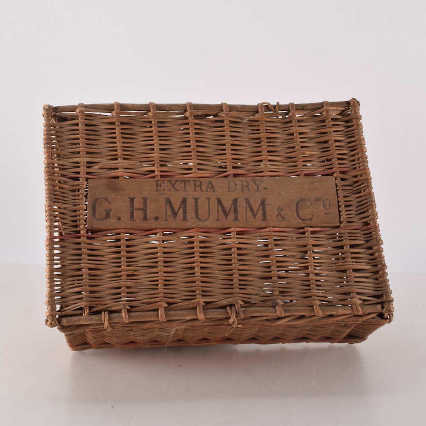 Vintage G.H. Mumm & Co. Wicker Hamper