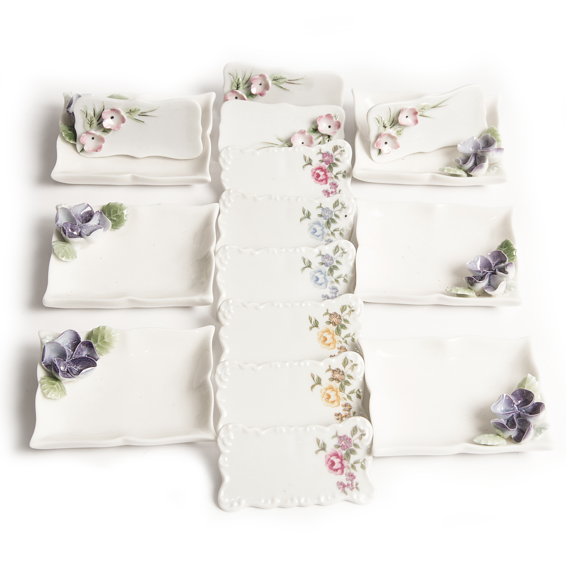 Porcelain Place Cards and Ash Recievers