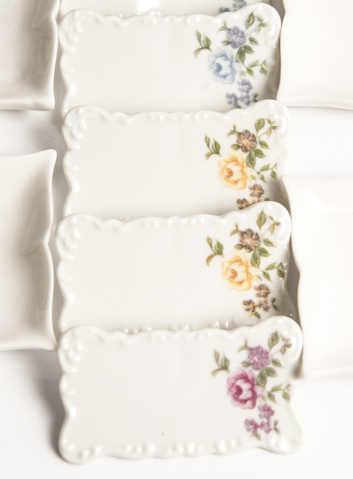 Porcelain Place Cards and Ash Recievers