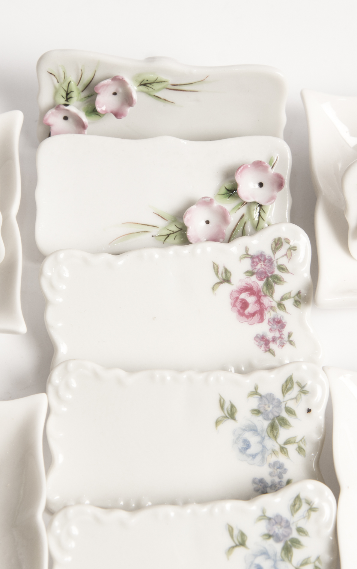 Porcelain Place Cards and Ash Recievers