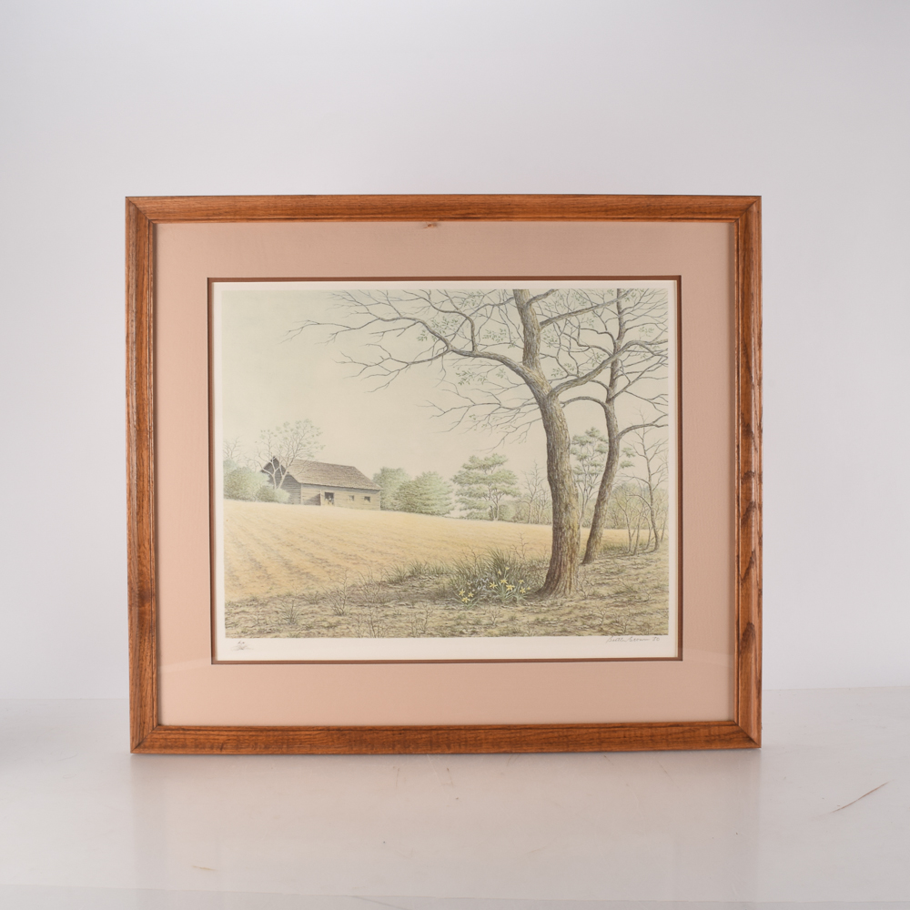 Butler Brown Limited Edition Colored Lithograph "Morning Field"