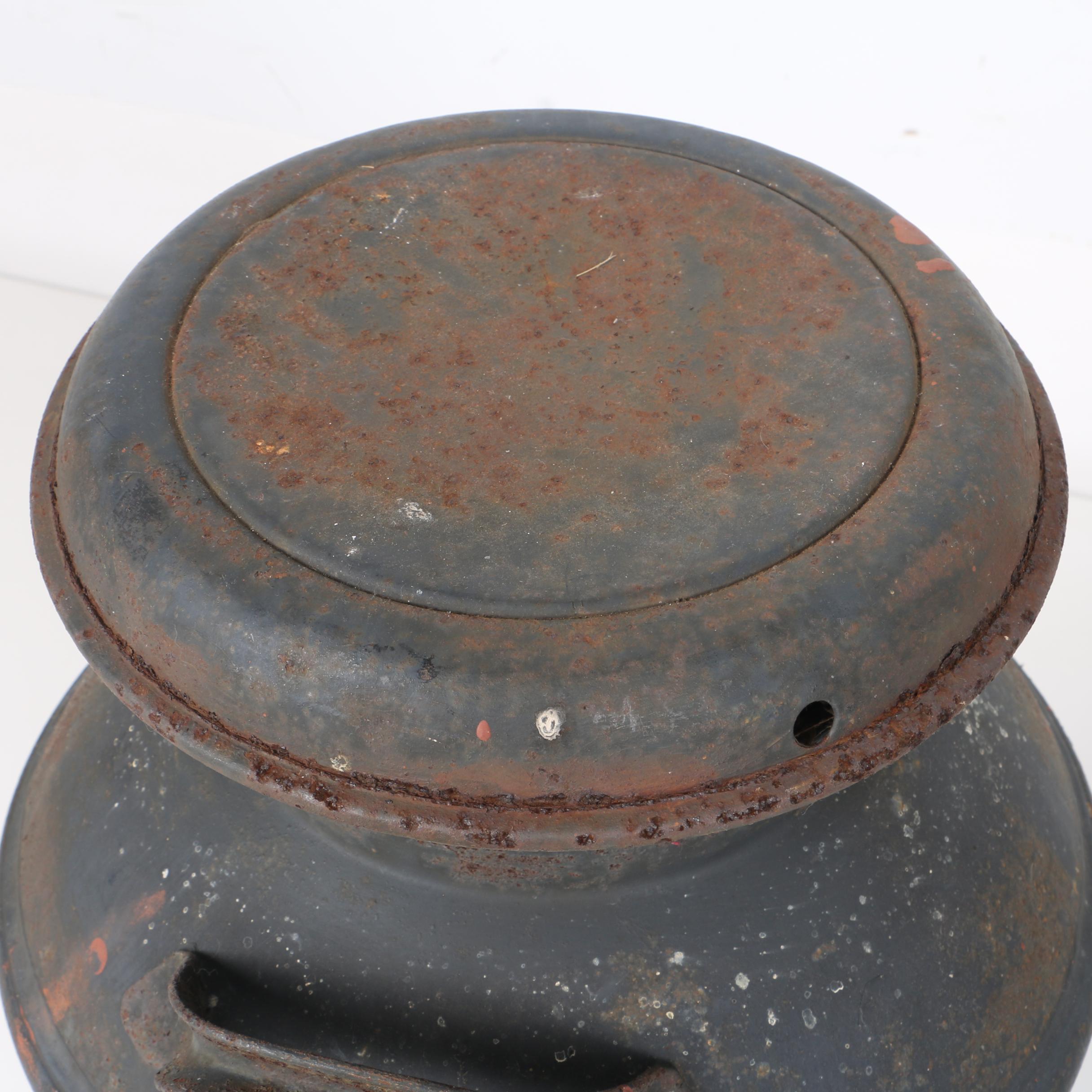 Vintage Hand Painted Metal Milk Jug