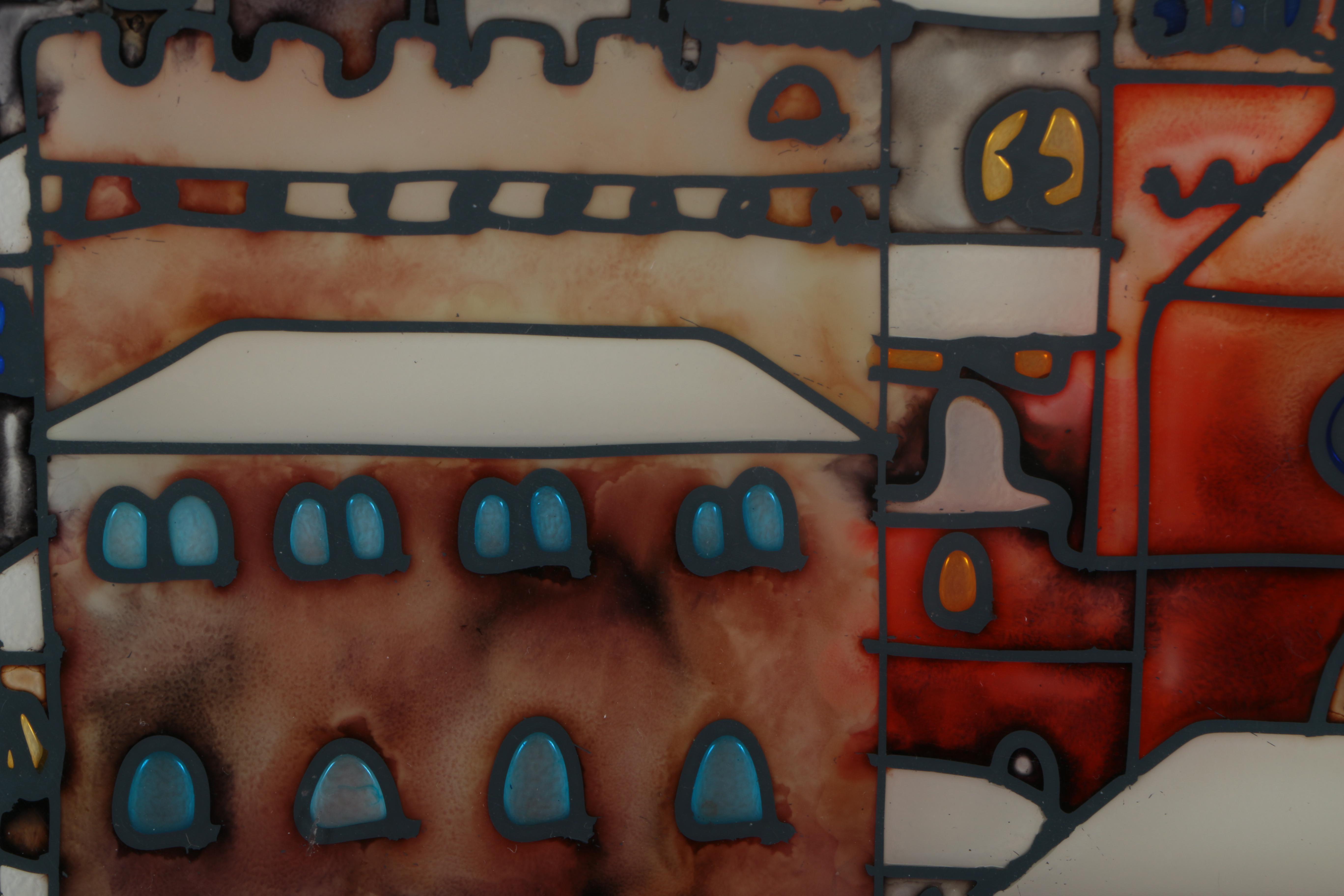 Massimo Cruciani Oil Painting on Glass of Townscapes