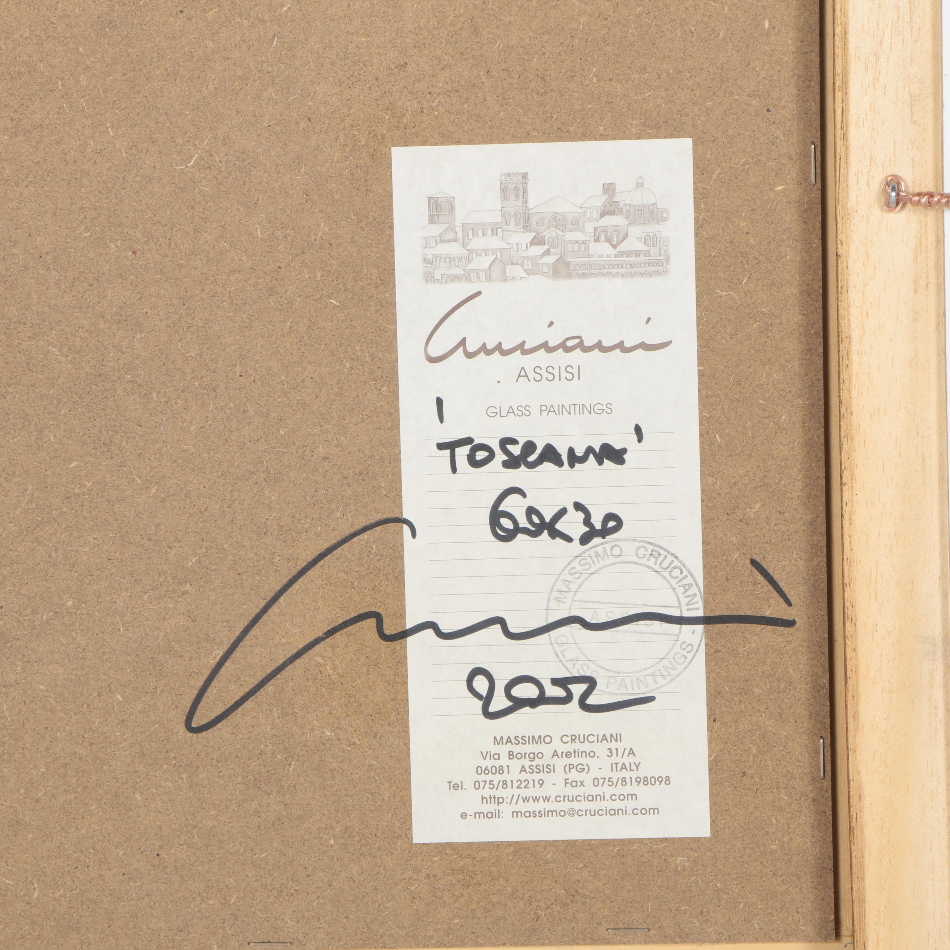 Massimo Cruciani Oil Painting on Glass of Townscapes