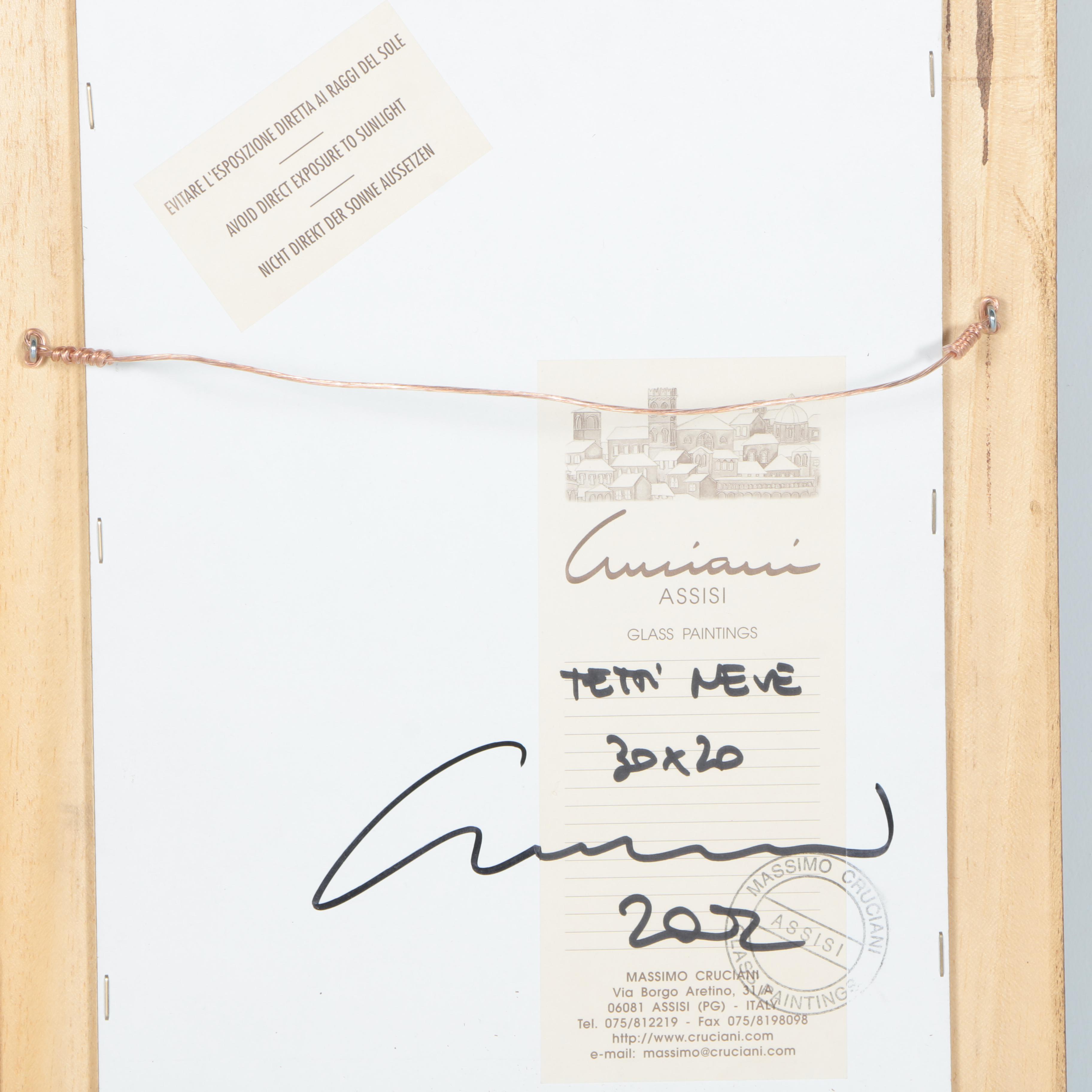 Massimo Cruciani Oil Painting on Glass of Townscapes