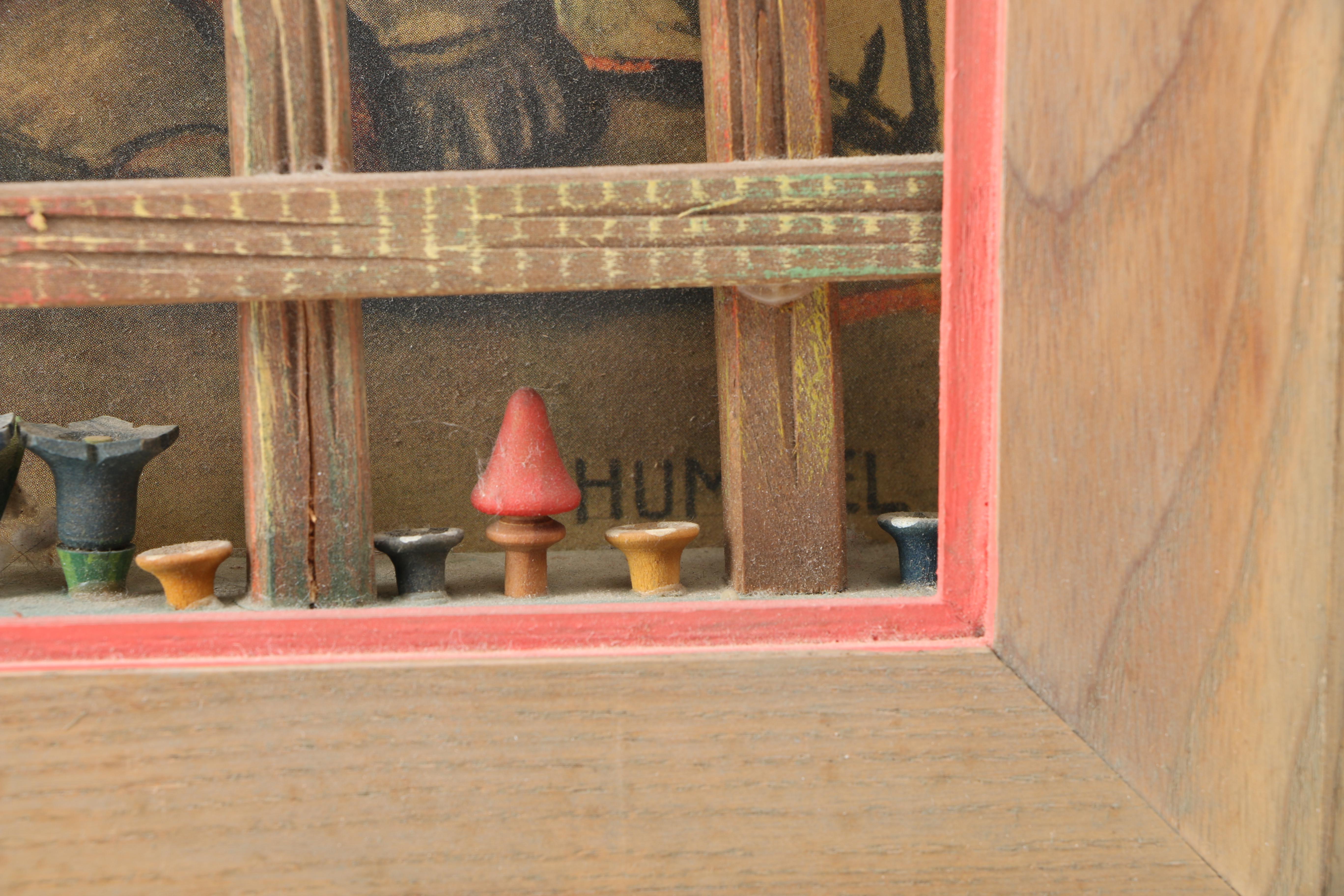 After Maria Innocentia Hummel Lithograph and Wood Shadow Boxes