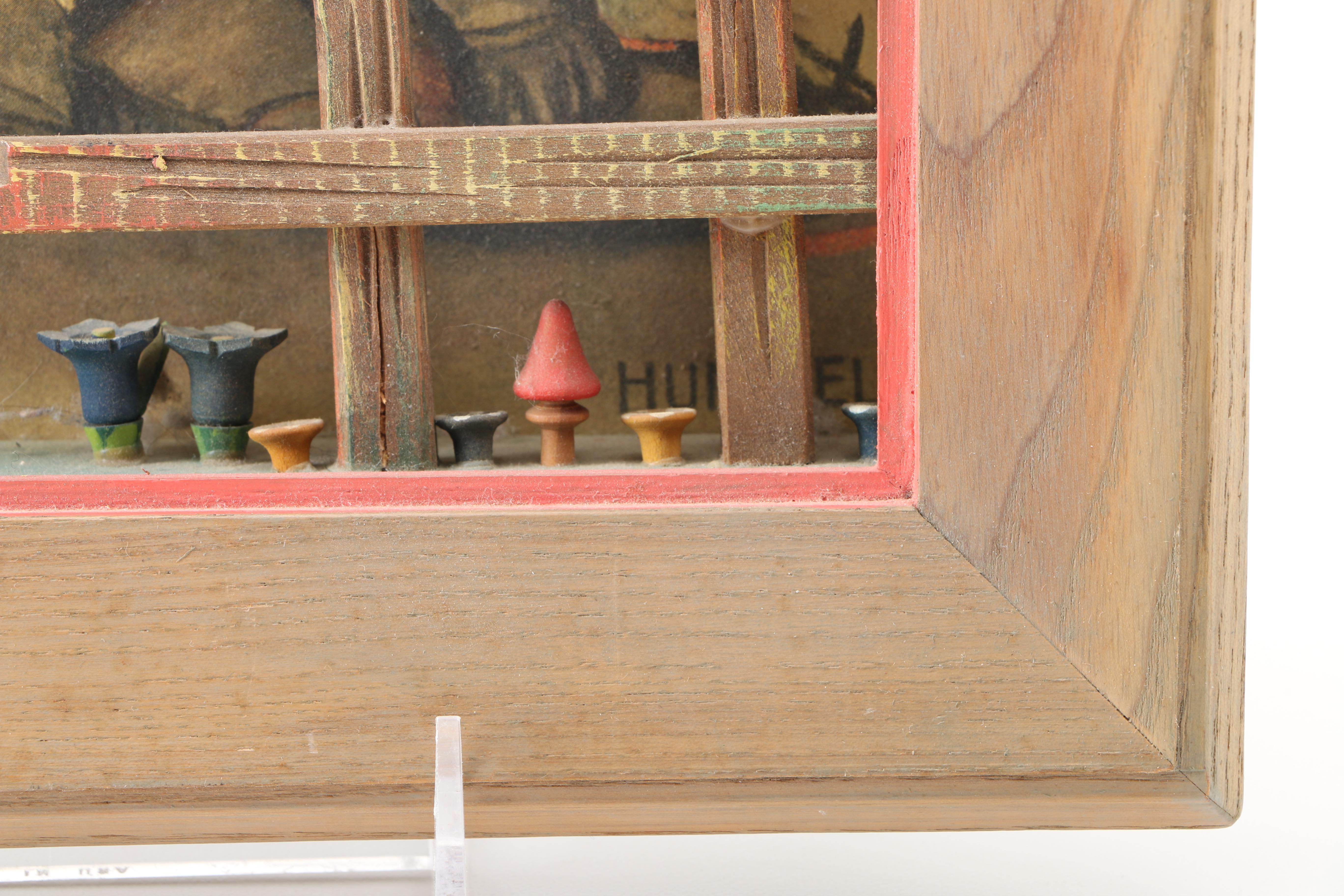 After Maria Innocentia Hummel Lithograph and Wood Shadow Boxes