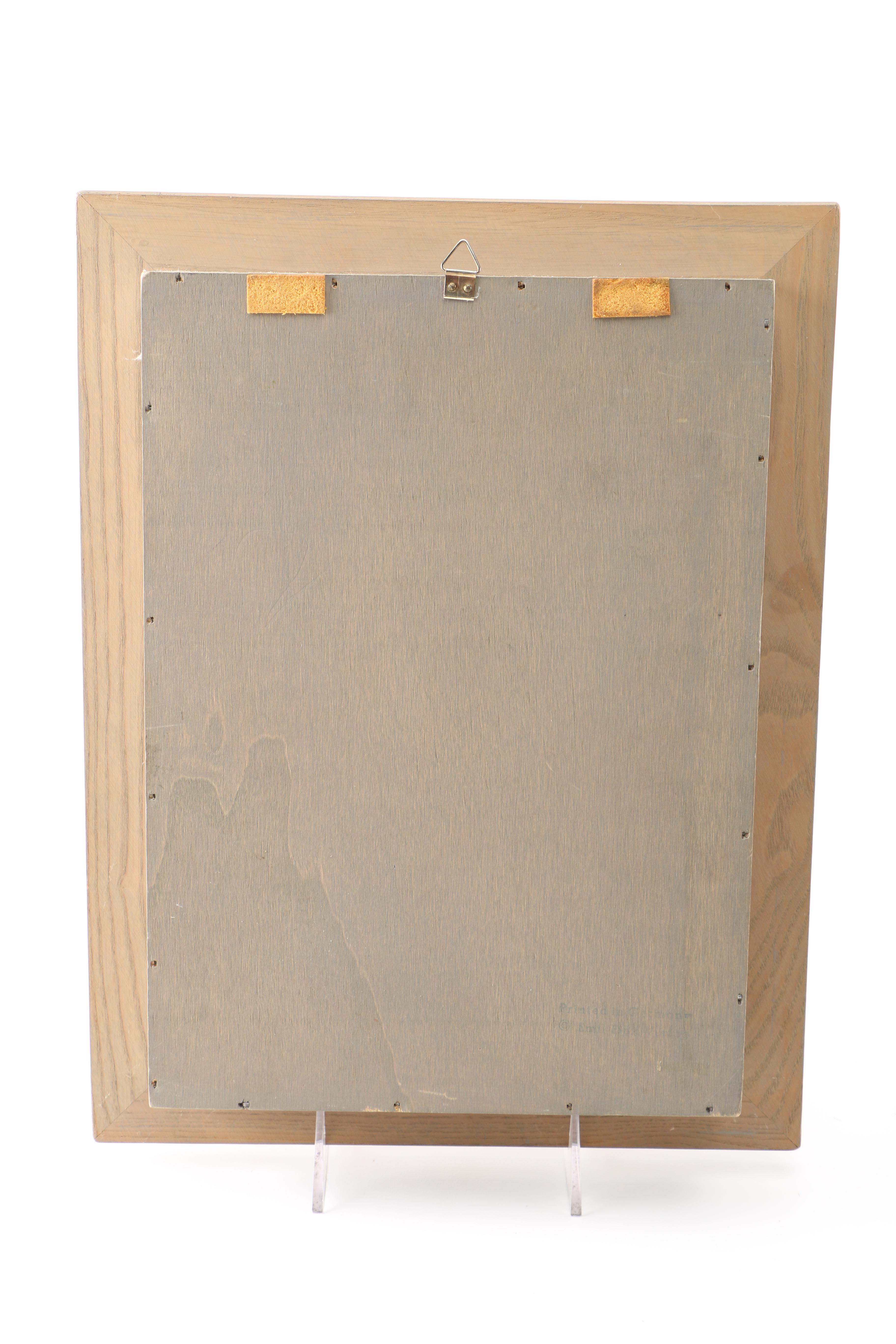 After Maria Innocentia Hummel Lithograph and Wood Shadow Boxes