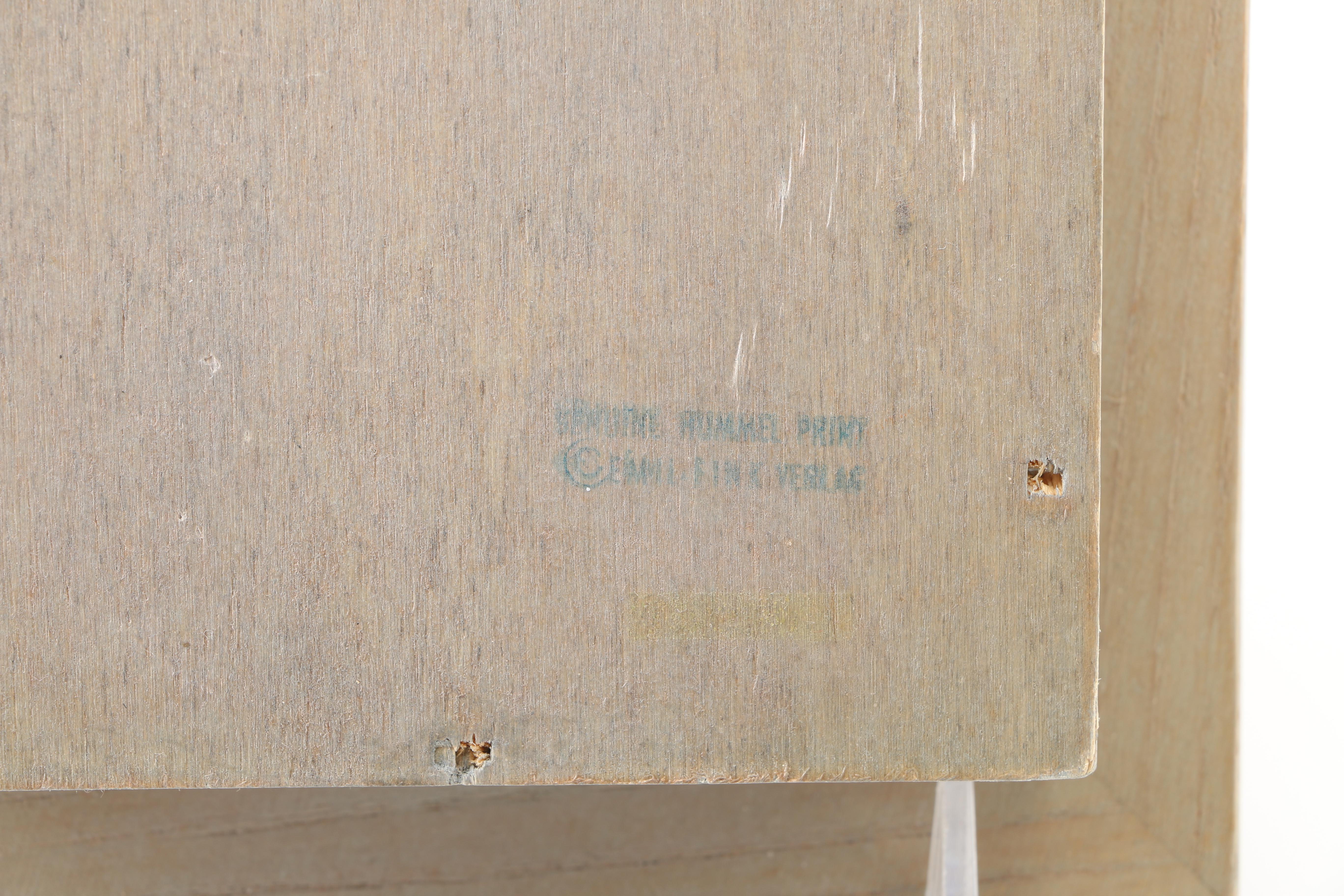 After Maria Innocentia Hummel Lithograph and Wood Shadow Boxes