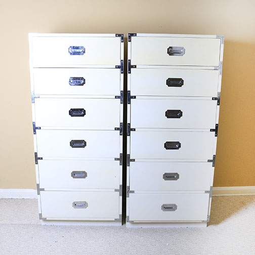 Pair of Dixie "Campaigner" Chests of Drawers