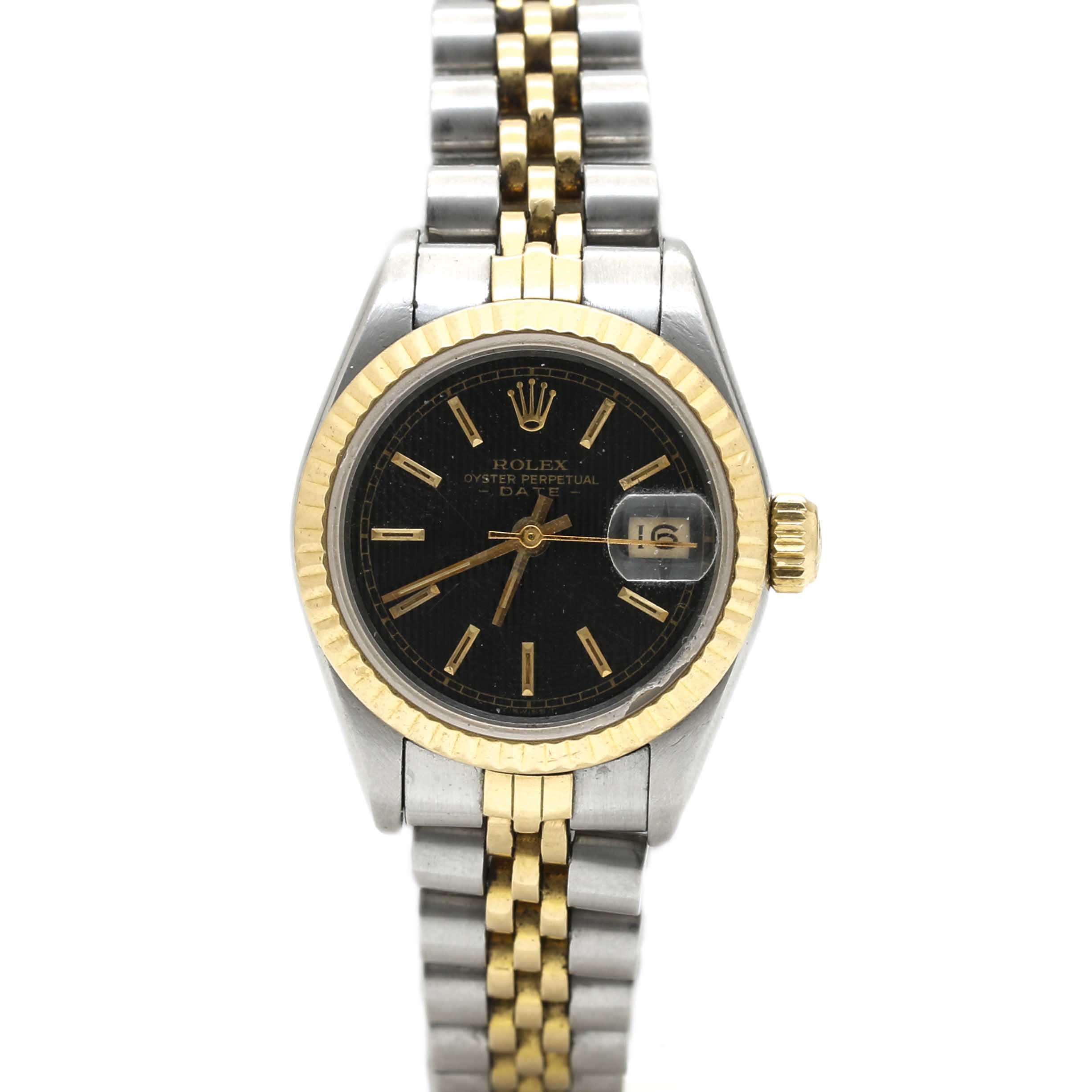 Rolex Oyster Perpetual Date 18K Yellow Gold and Stainless Steel Watch