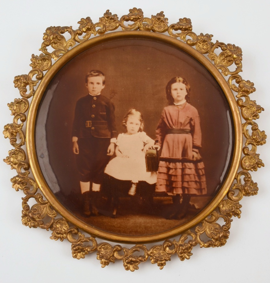 Three Framed Photograph Button Portraits