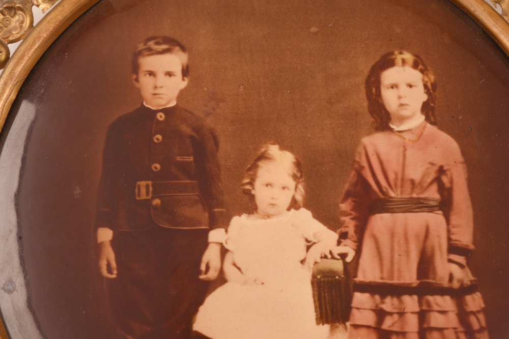 Three Framed Photograph Button Portraits