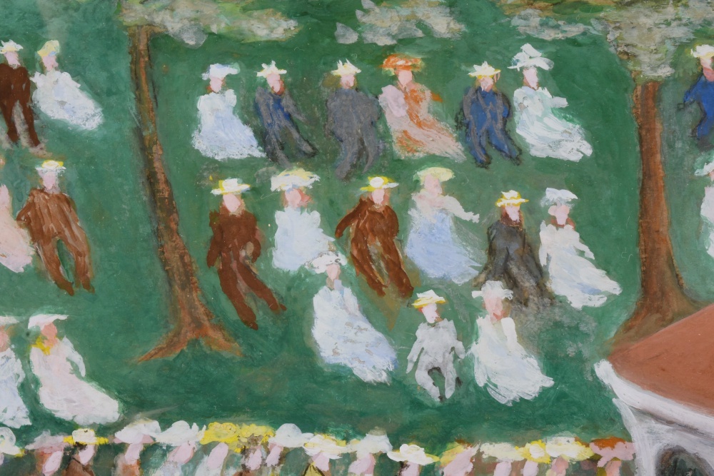 Folk Art Watercolor Painting of Eden Park, Cincinnati, 1895