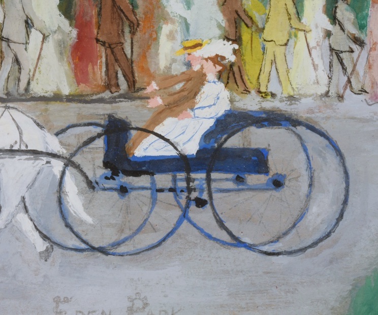 Folk Art Watercolor Painting of Eden Park, Cincinnati, 1895