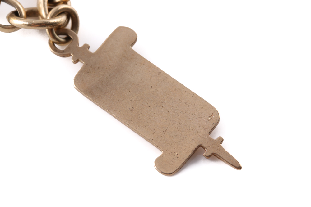 14K and 10K Yellow Gold  Charm Bracelet With Greek Fraternity Charms