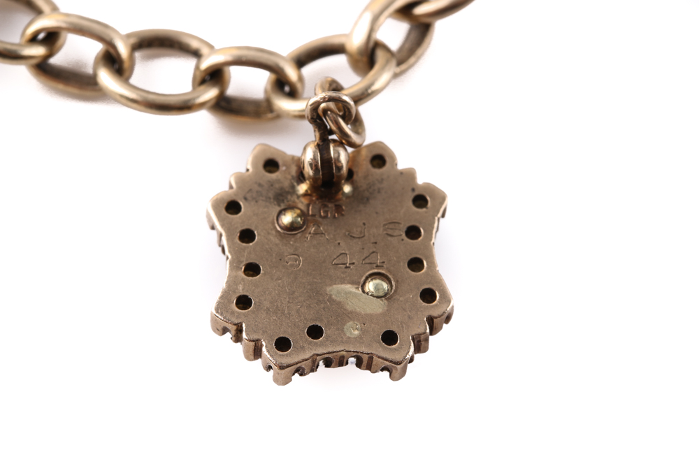 14K and 10K Yellow Gold  Charm Bracelet With Greek Fraternity Charms