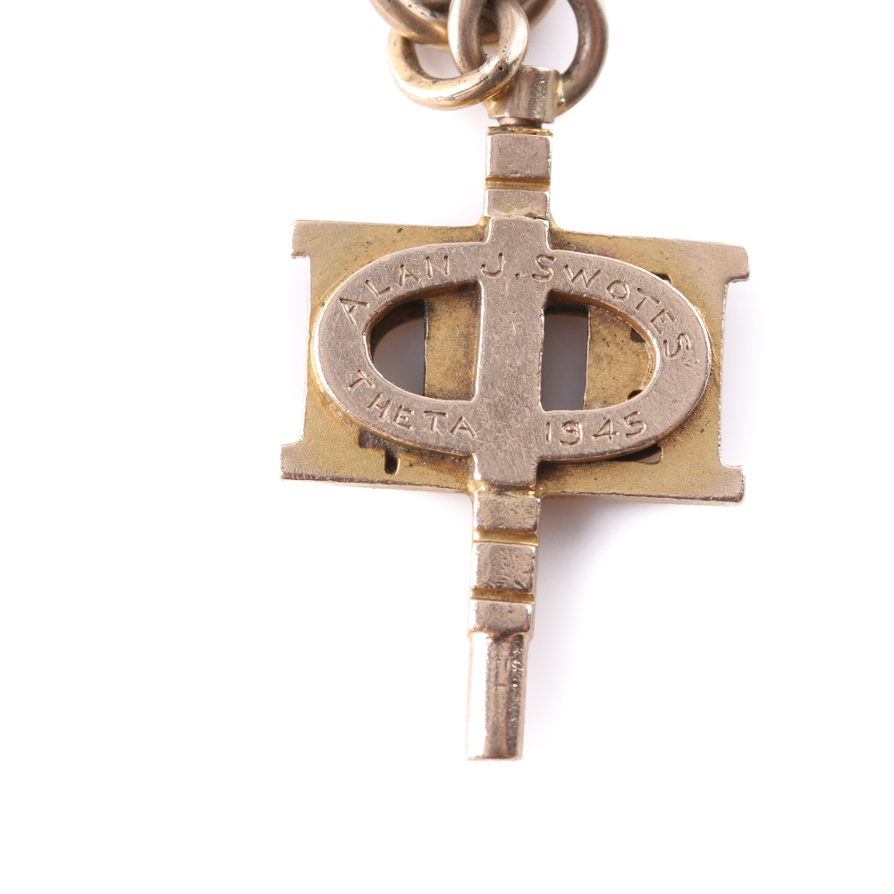 14K and 10K Yellow Gold  Charm Bracelet With Greek Fraternity Charms