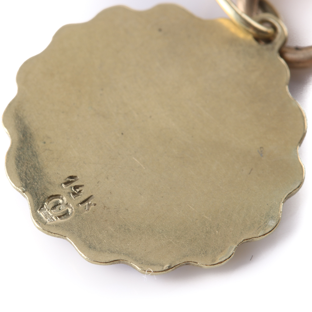 14K and 10K Yellow Gold  Charm Bracelet With Greek Fraternity Charms