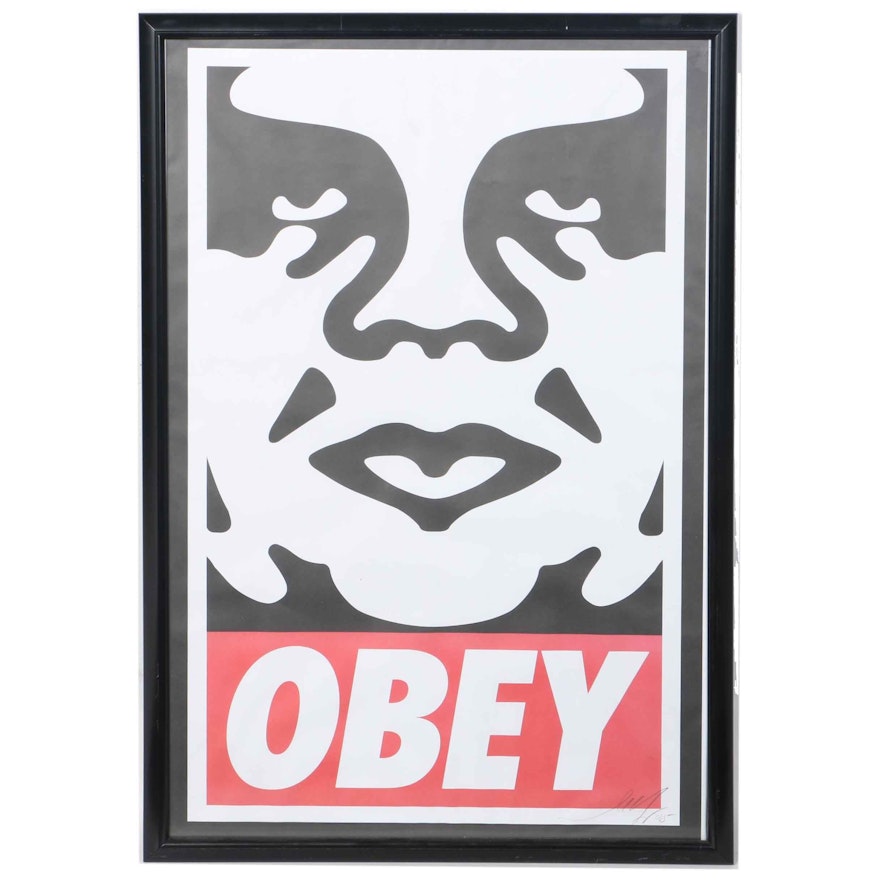 Signed Shepard Fairey Lithographic Print "Obey"