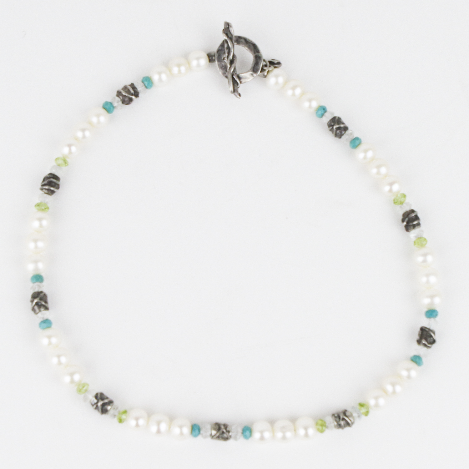 Rebecca Minkoff Sterling Silver, Freshwater Pearl, and Semi-Precious Stone Necklace