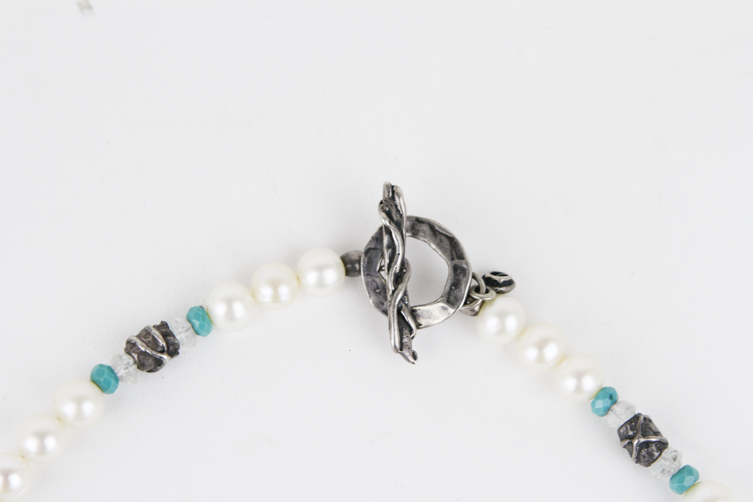 Rebecca Minkoff Sterling Silver, Freshwater Pearl, and Semi-Precious Stone Necklace