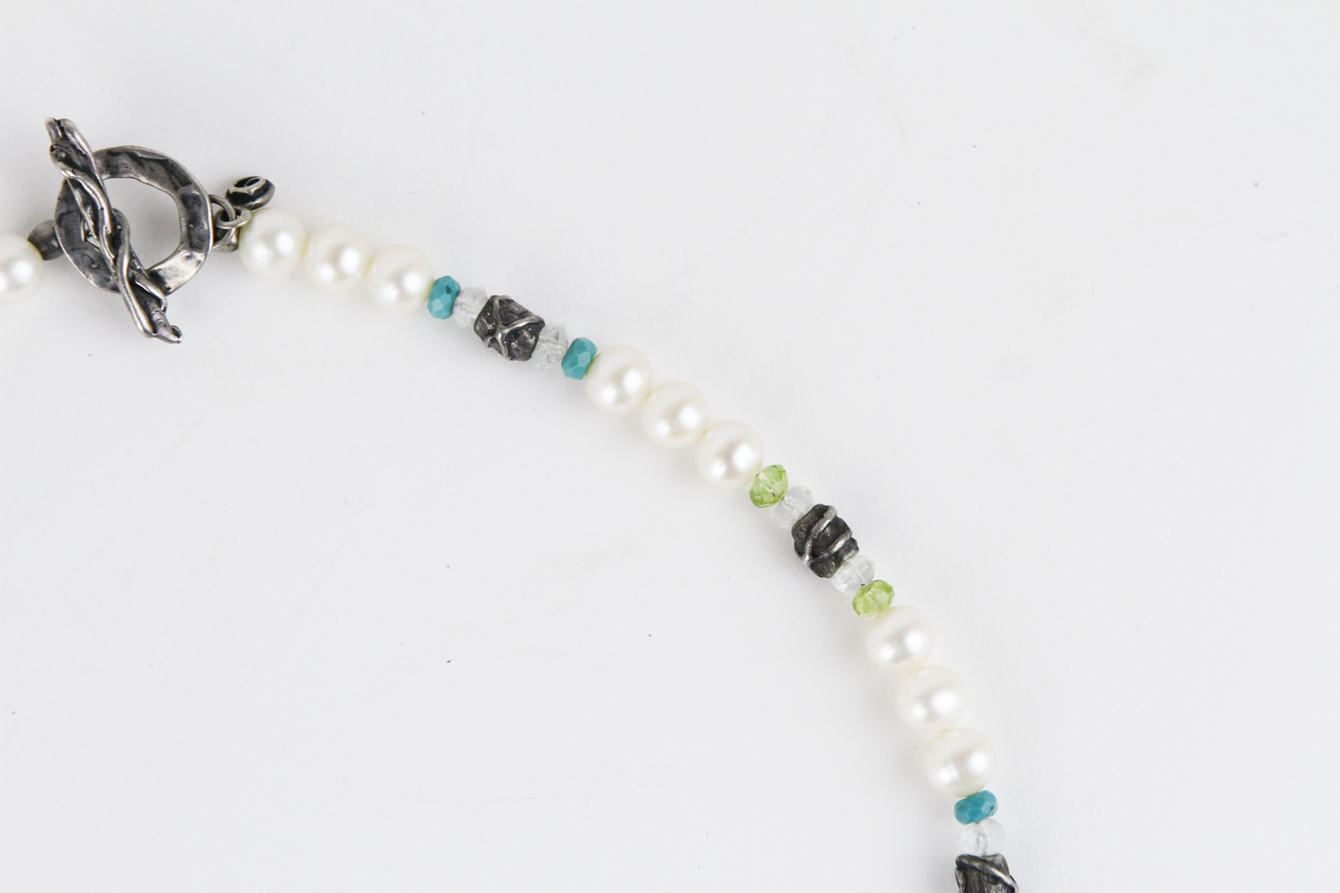 Rebecca Minkoff Sterling Silver, Freshwater Pearl, and Semi-Precious Stone Necklace