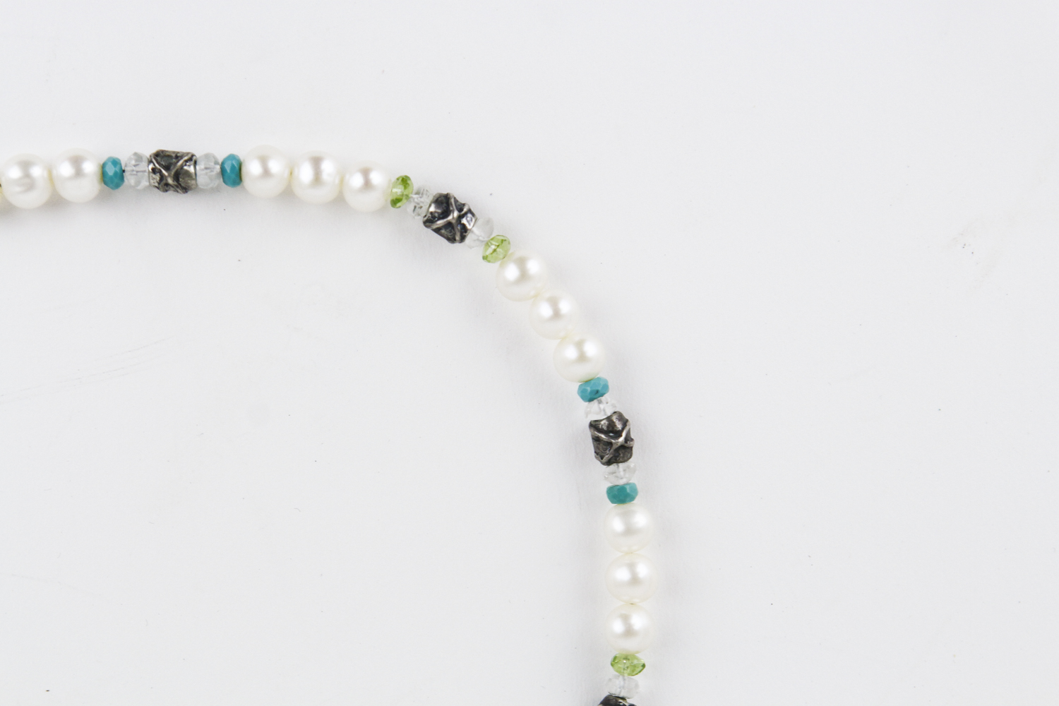 Rebecca Minkoff Sterling Silver, Freshwater Pearl, and Semi-Precious Stone Necklace