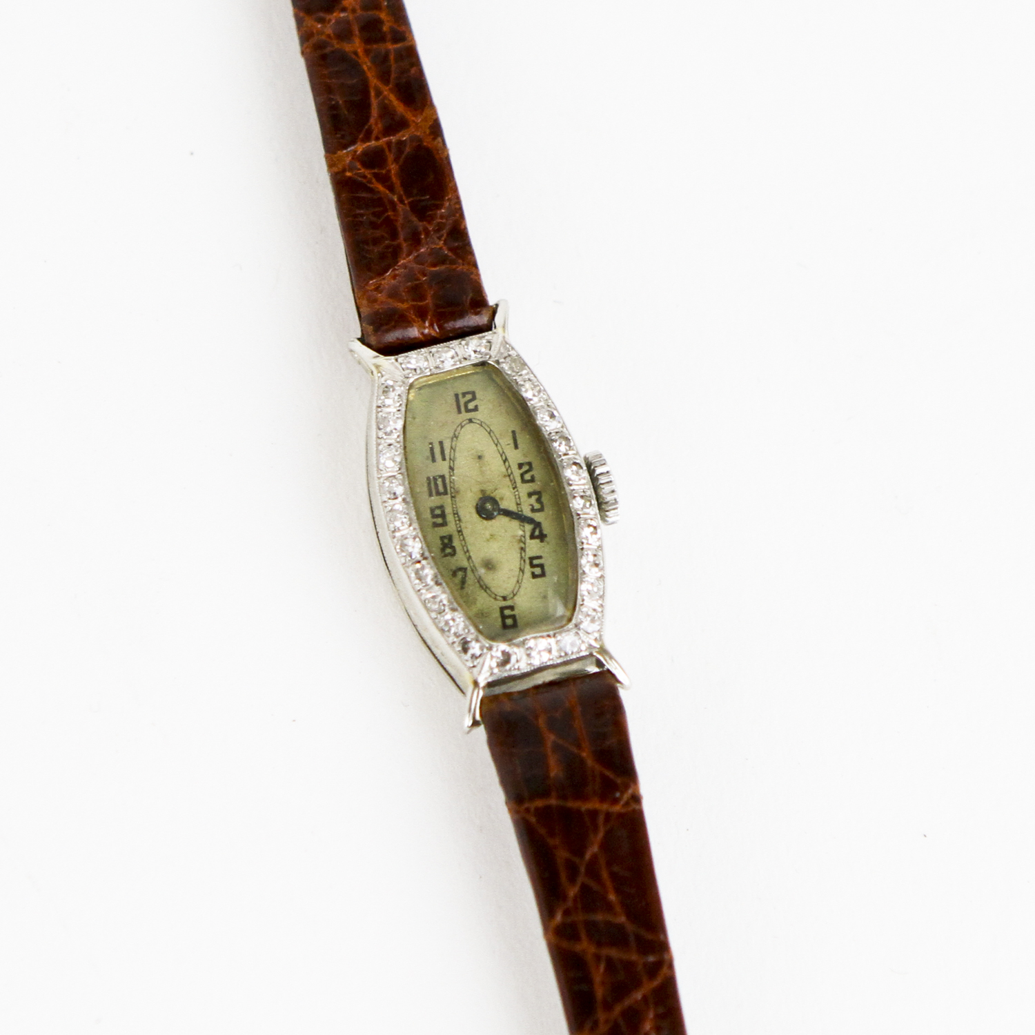 Vintage Elgin 18K Gold, Platinum, and Diamond Watch