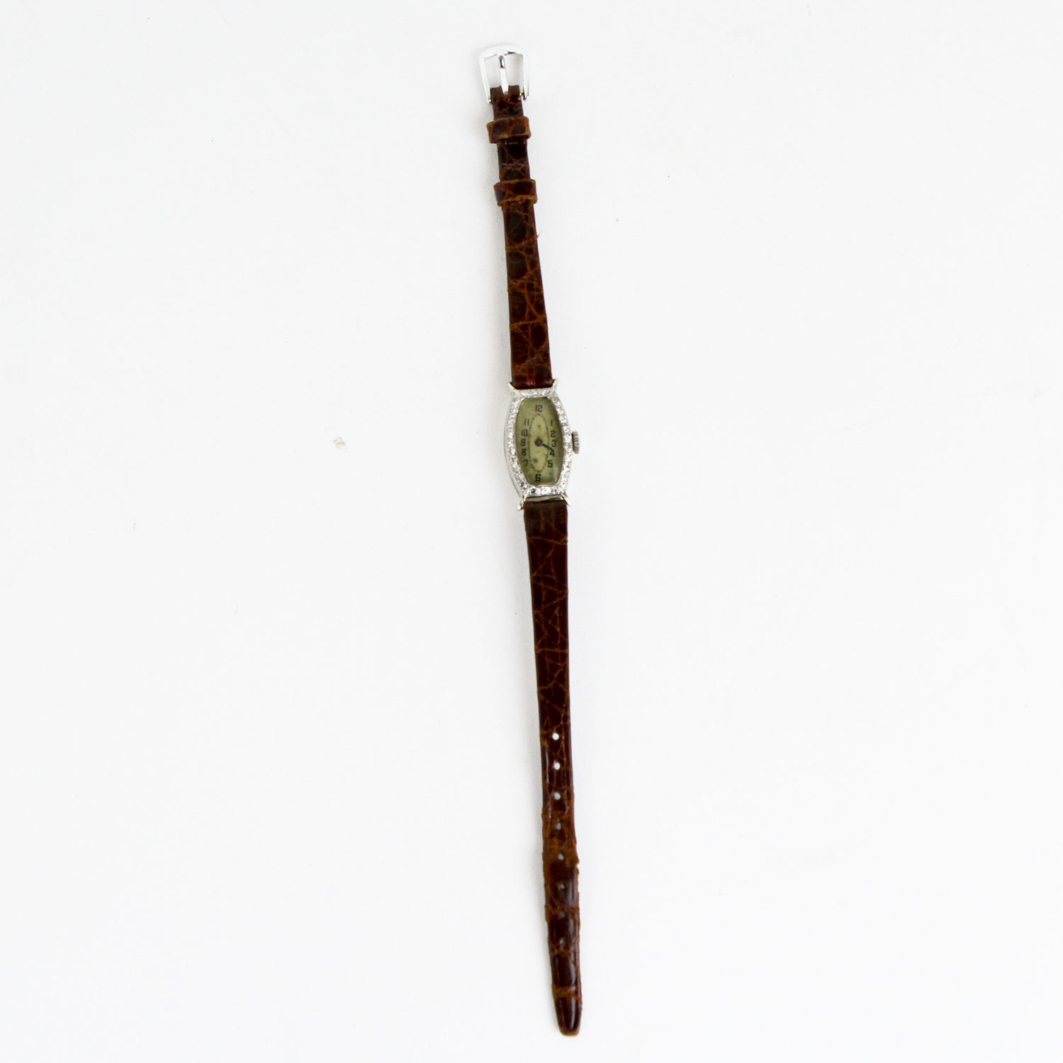 Vintage Elgin 18K Gold, Platinum, and Diamond Watch